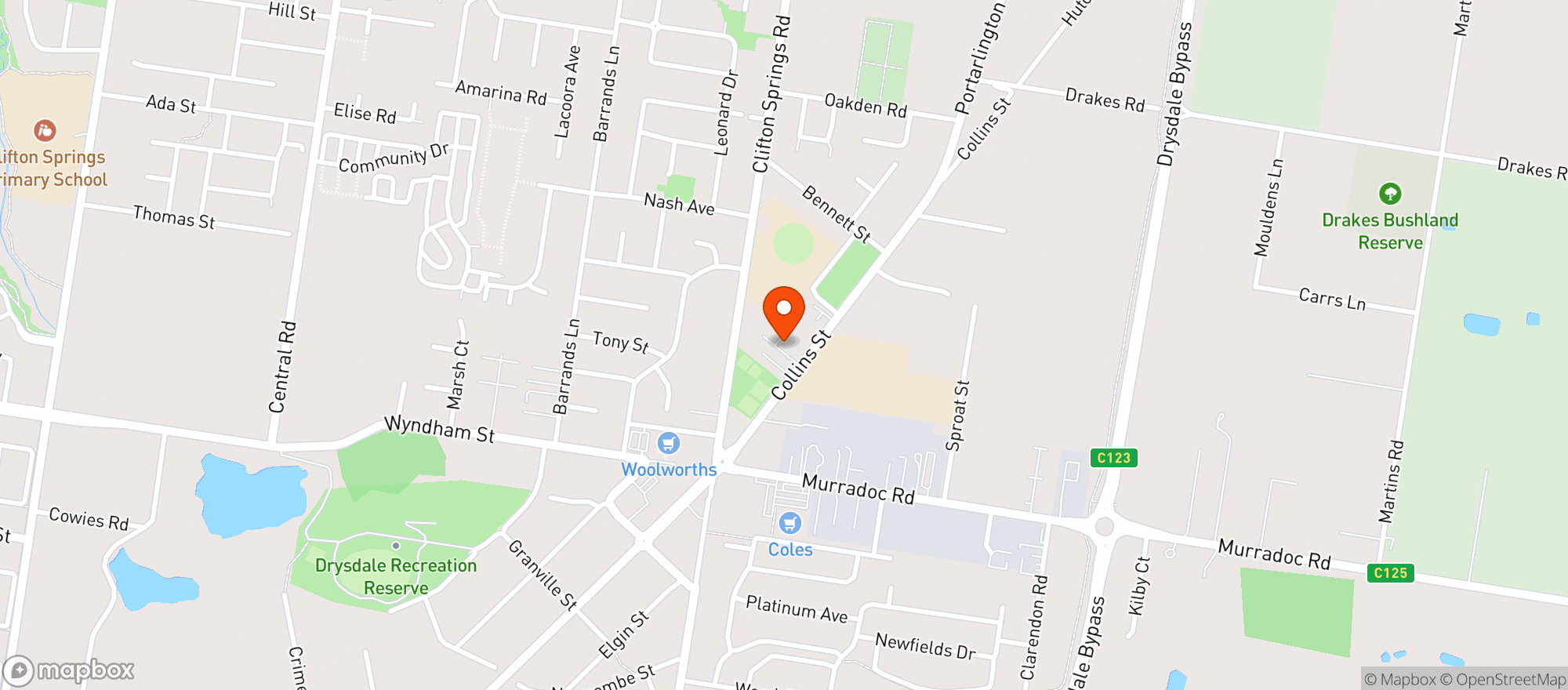 Map showing Liquorland Drysdale