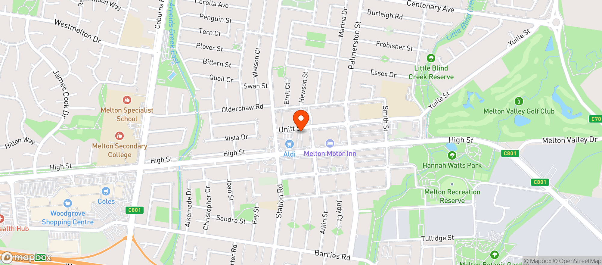 Map showing Liquorland Warehouse Melton