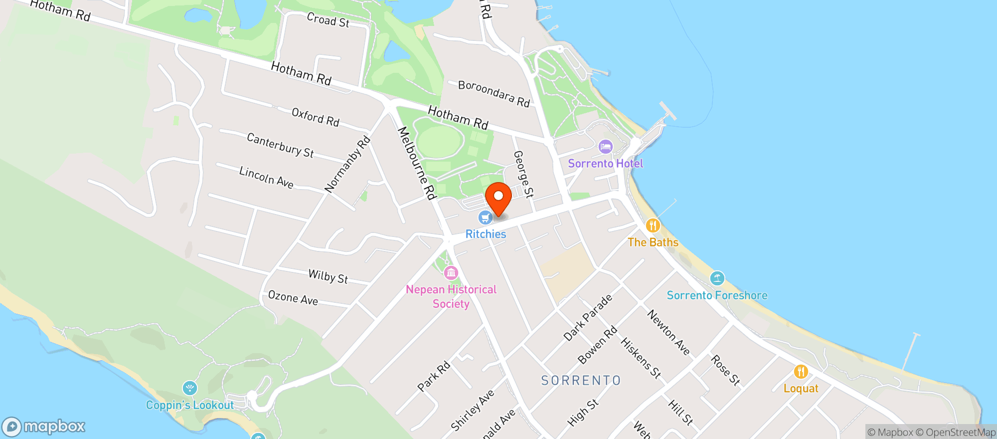 Map showing Sorrento BWS