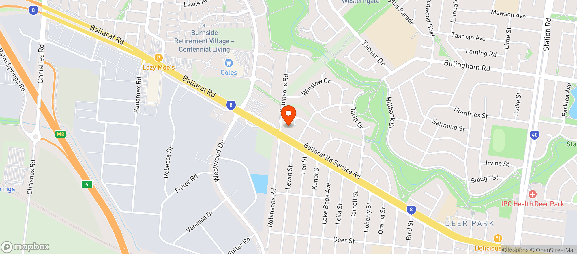Map showing Liquorland Deer Park