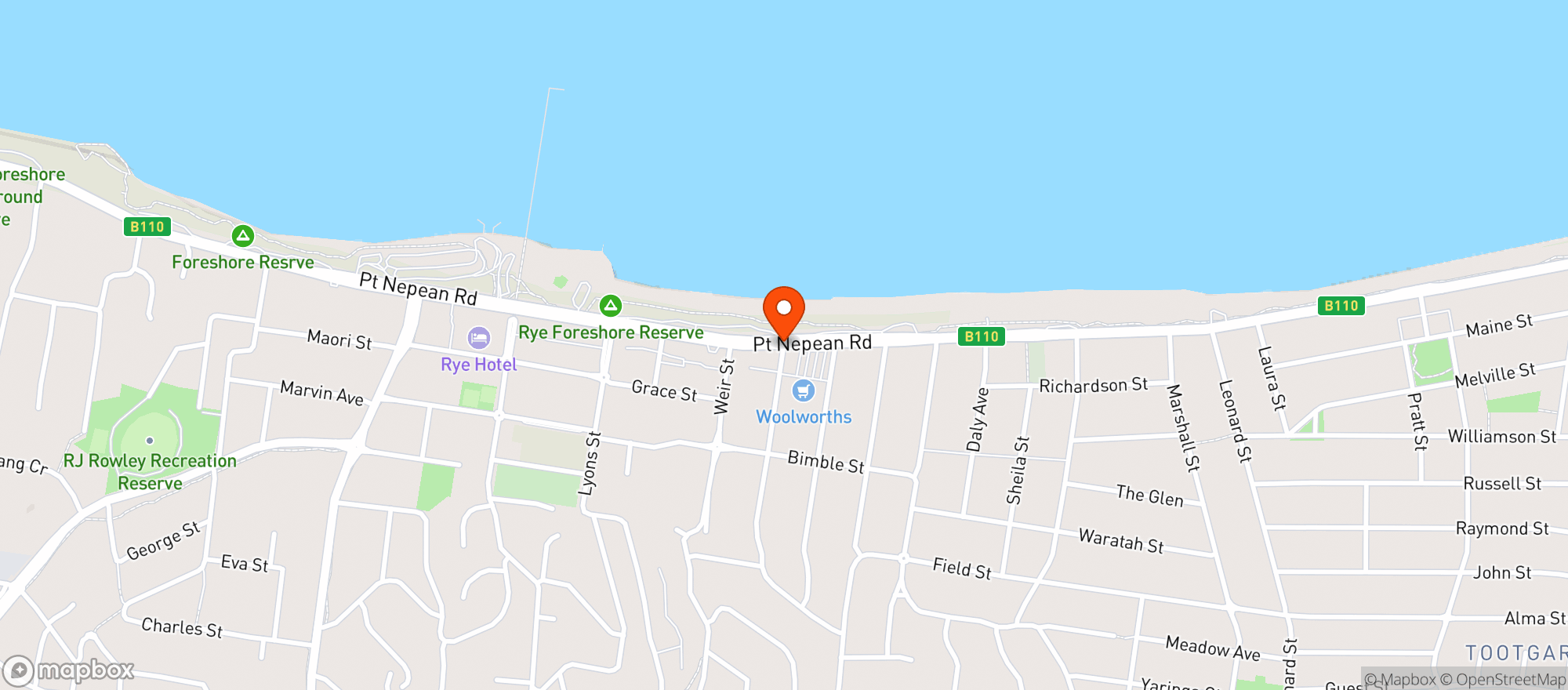 Map showing Rye BWS