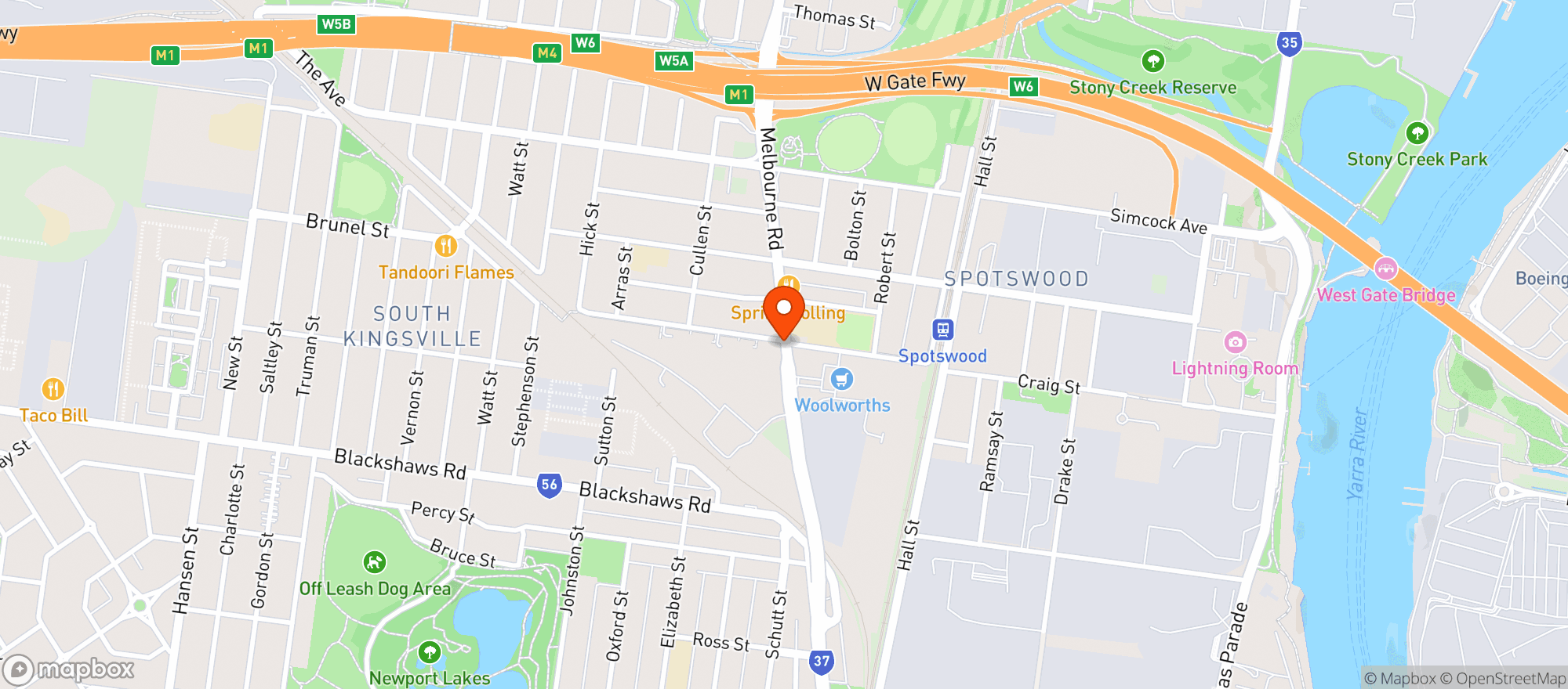 Map showing Spotswood Dan Murphys