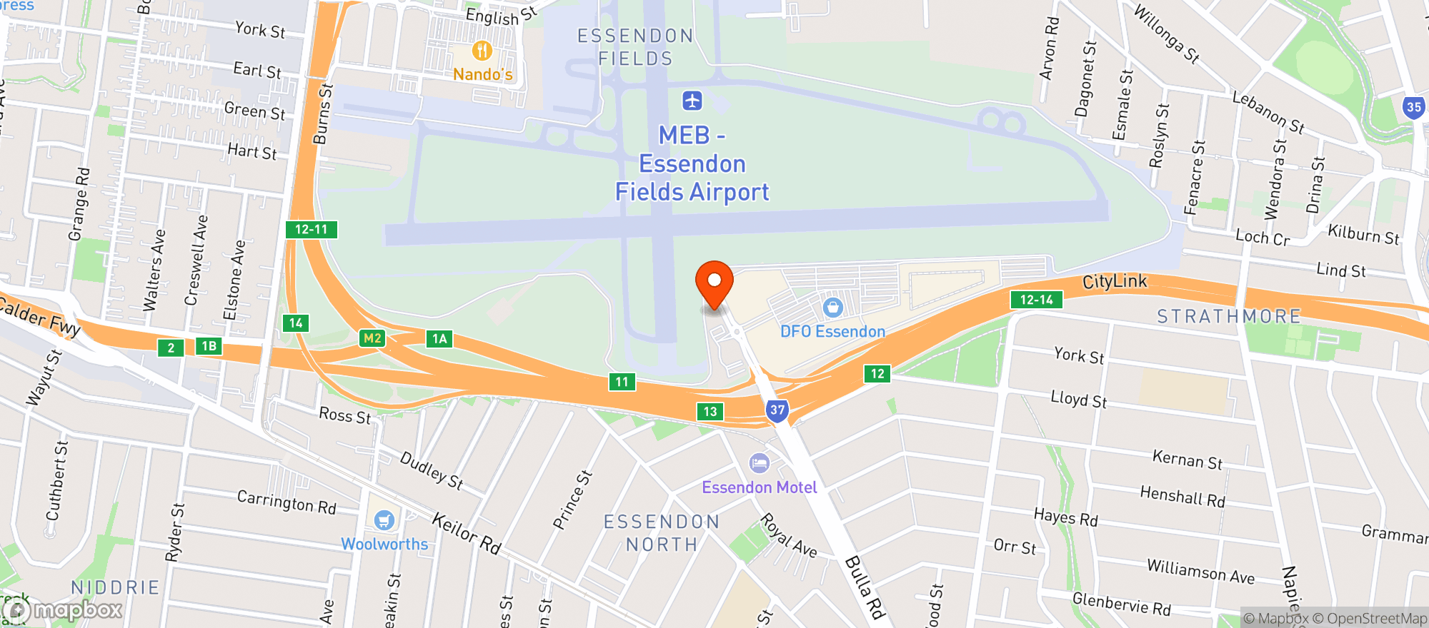 Map showing Essendon Fields Dan Murphys