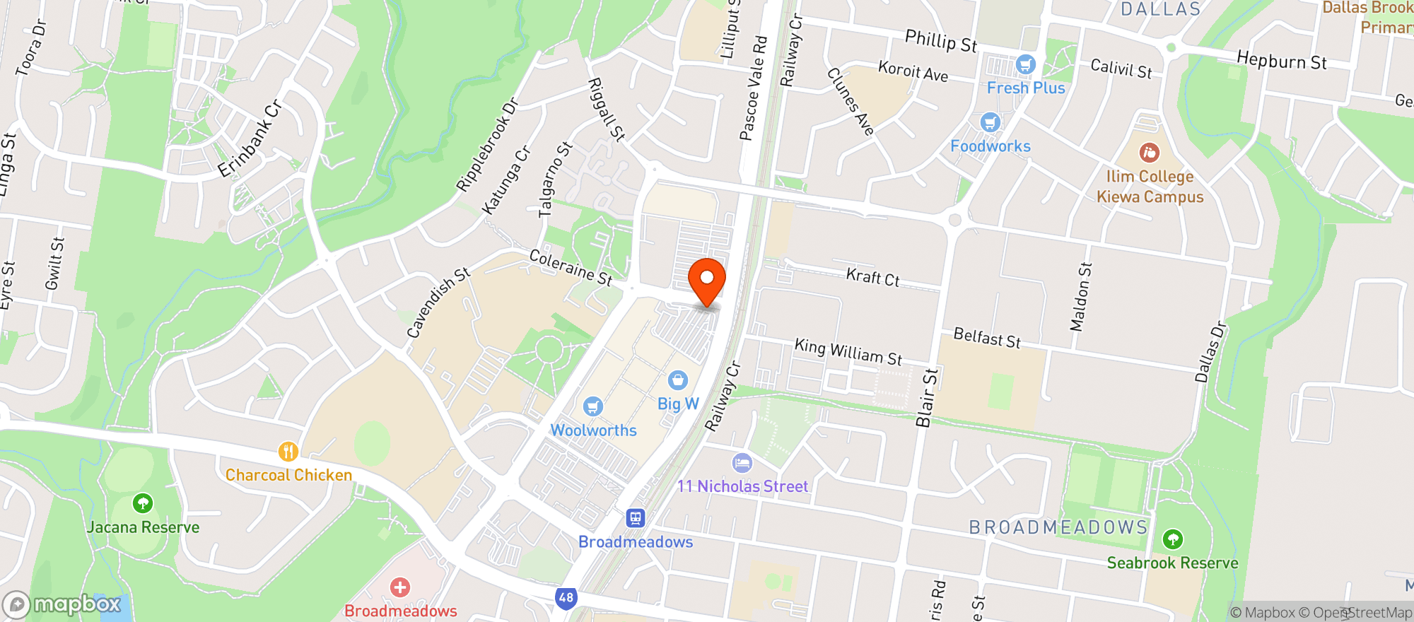 Map showing Liquorland Broadmeadows