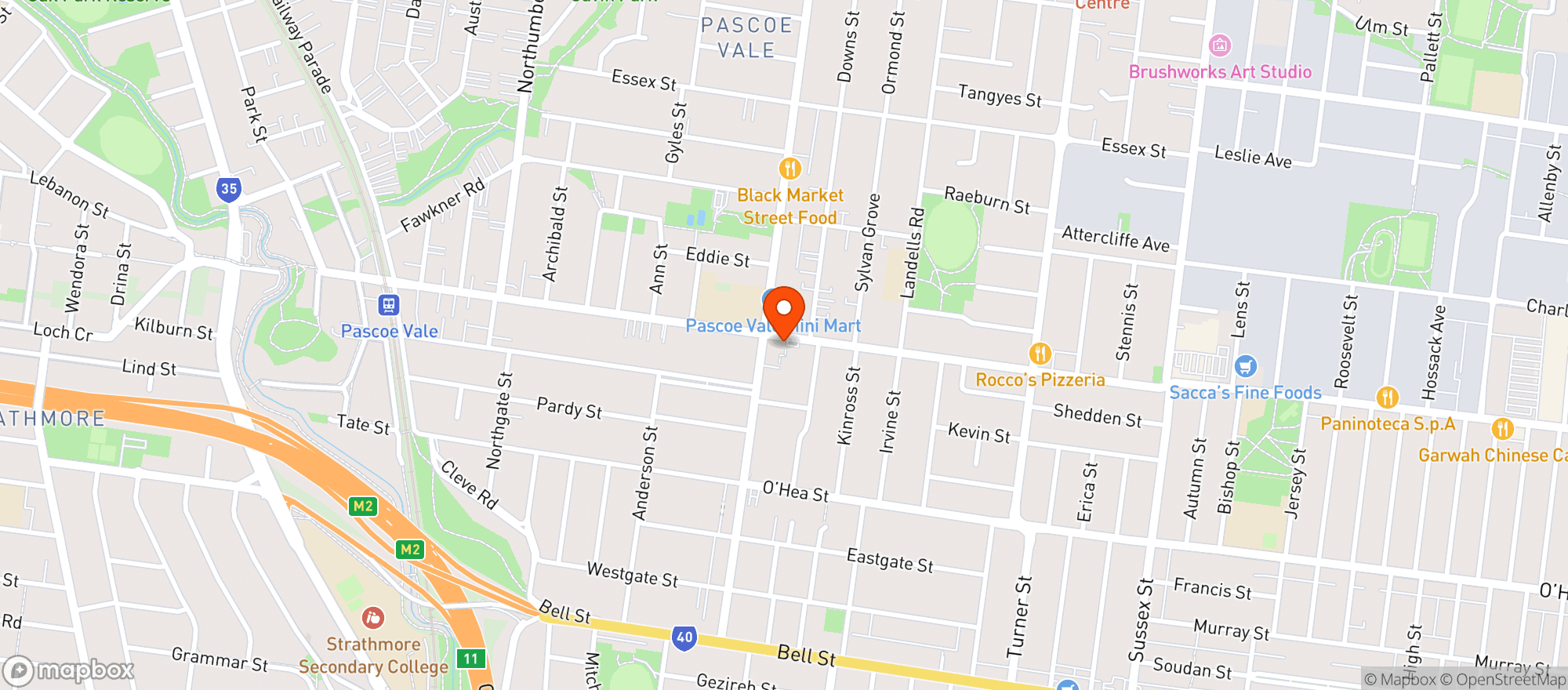 Map showing Liquorland Warehouse Pascoe Vale