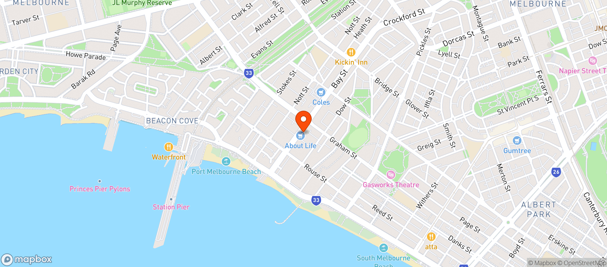 Map showing Liquorland Warehouse Port Melbourne