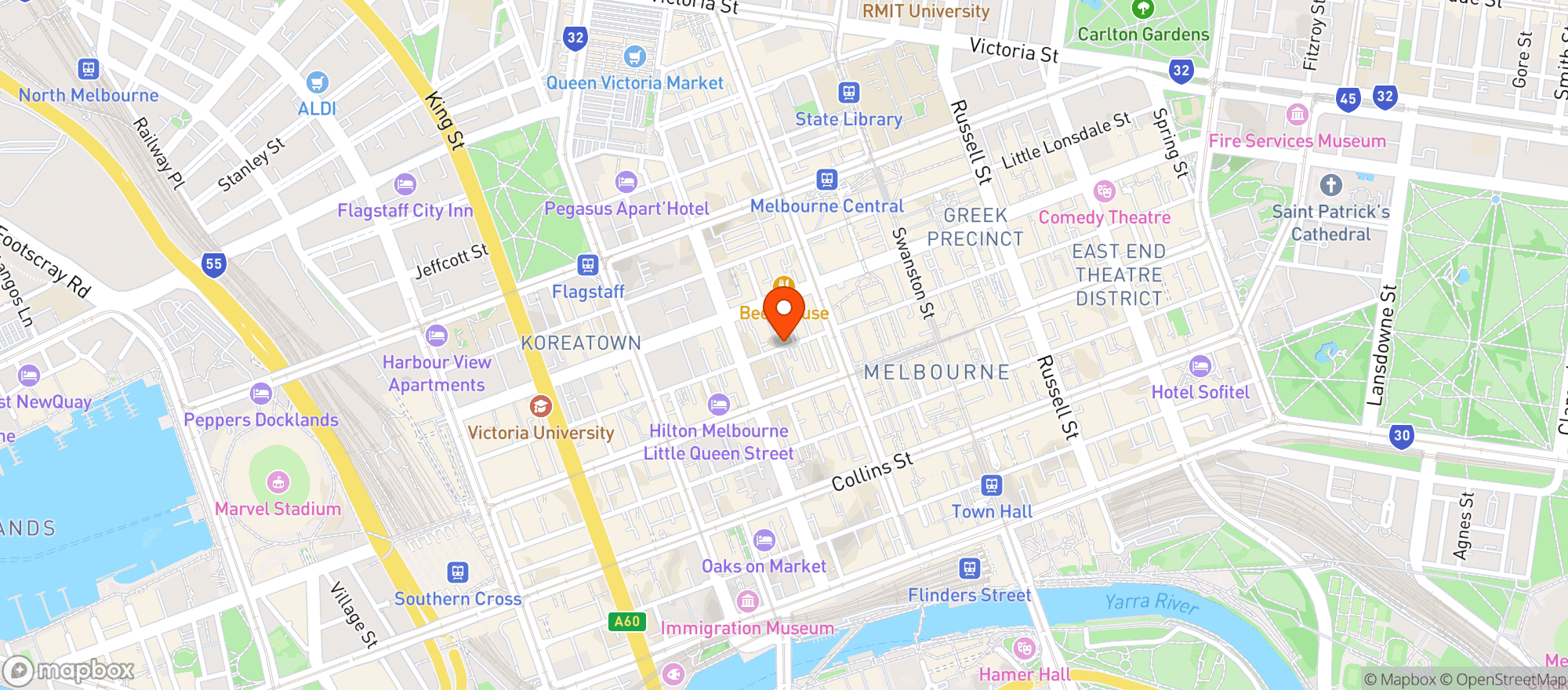 Map showing Kirk's Wine Bar