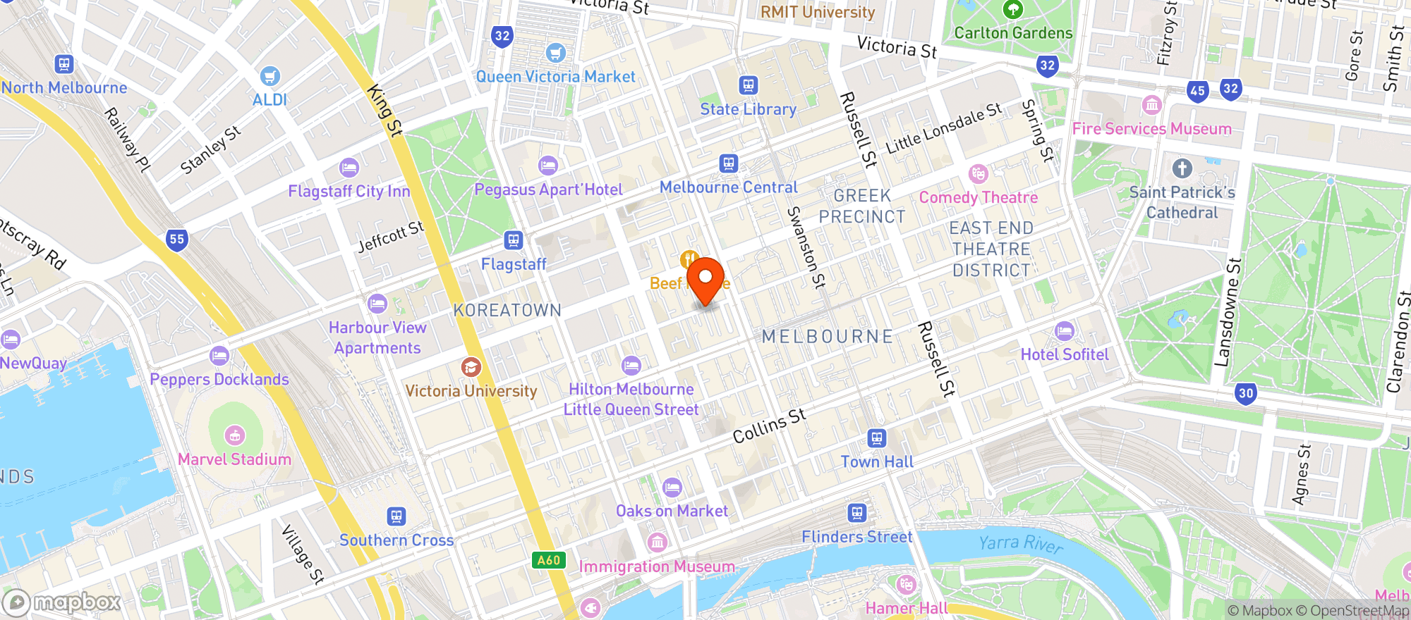 Map showing +39 Pizzeria & Degustation Bar