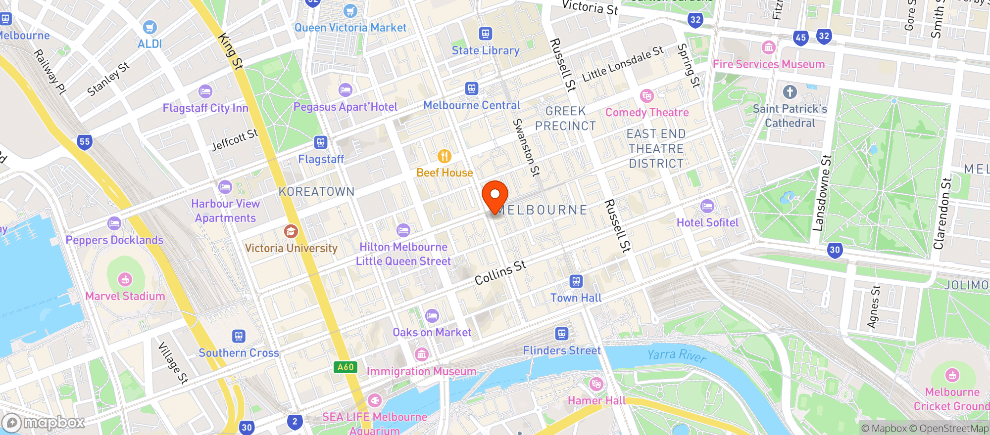 Map showing Wework