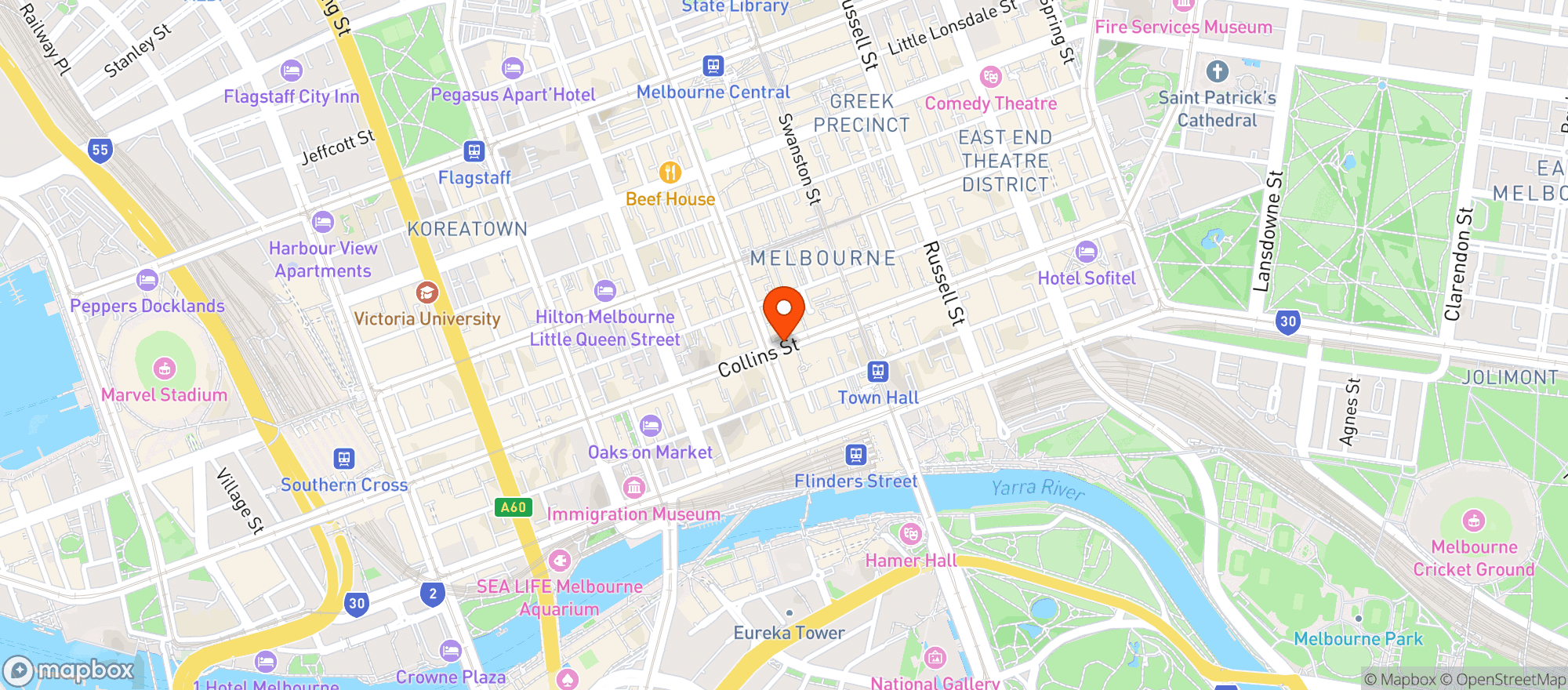 Map showing The Charles Dickens Tavern