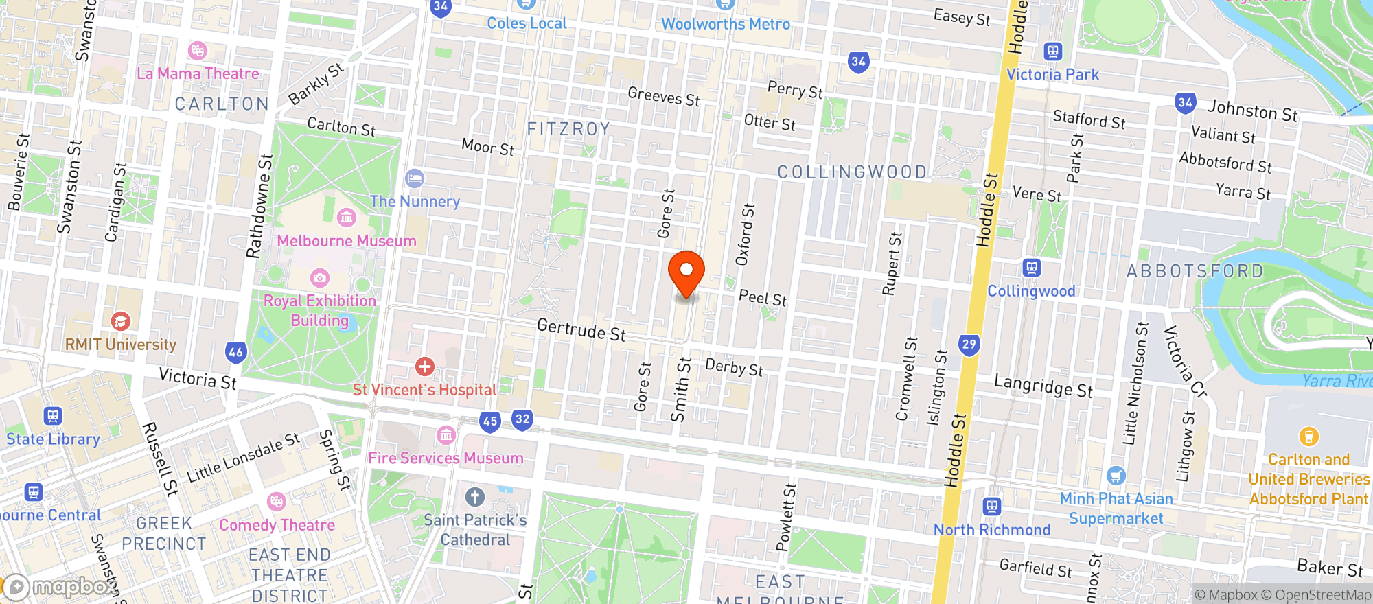 Map showing Blackhearts and Sparrow Fitzroy