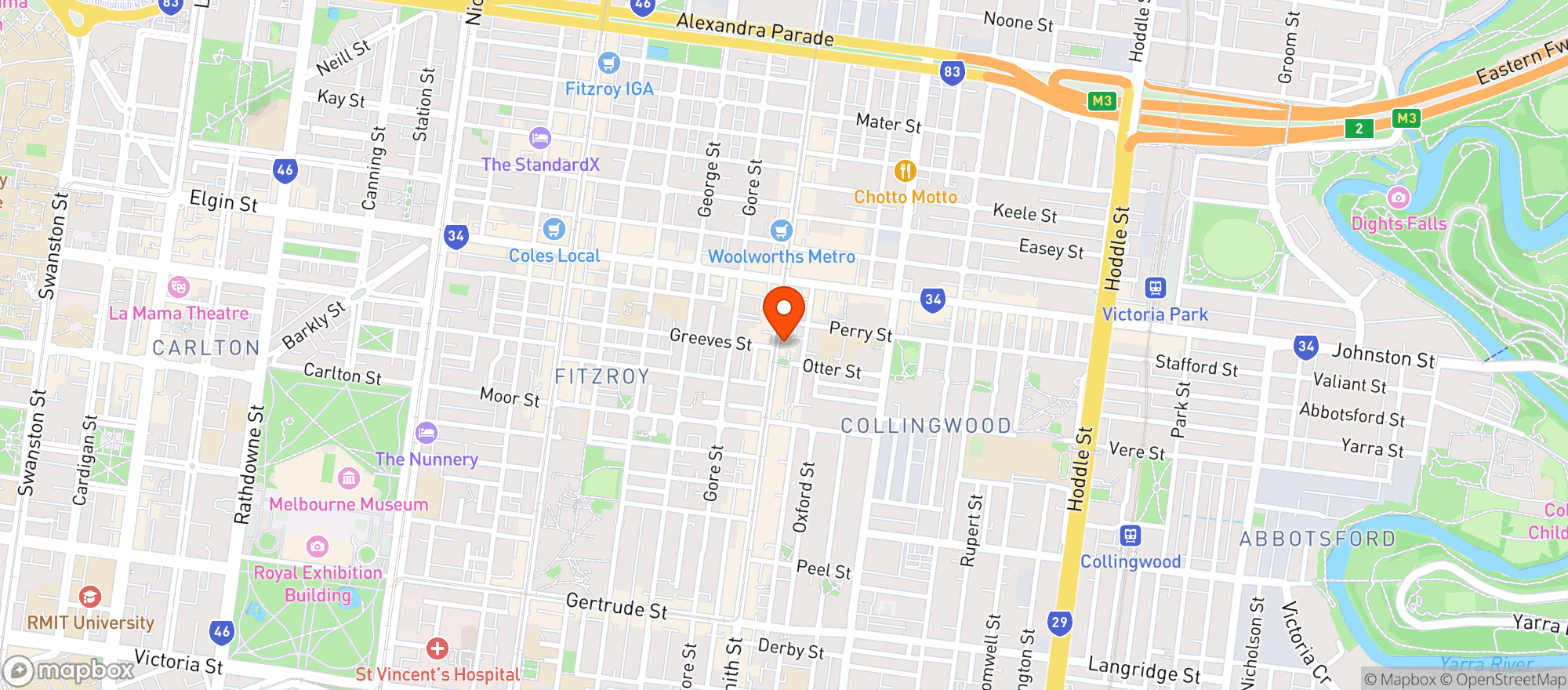 Map showing Woolworths Metro - Smith St Metro