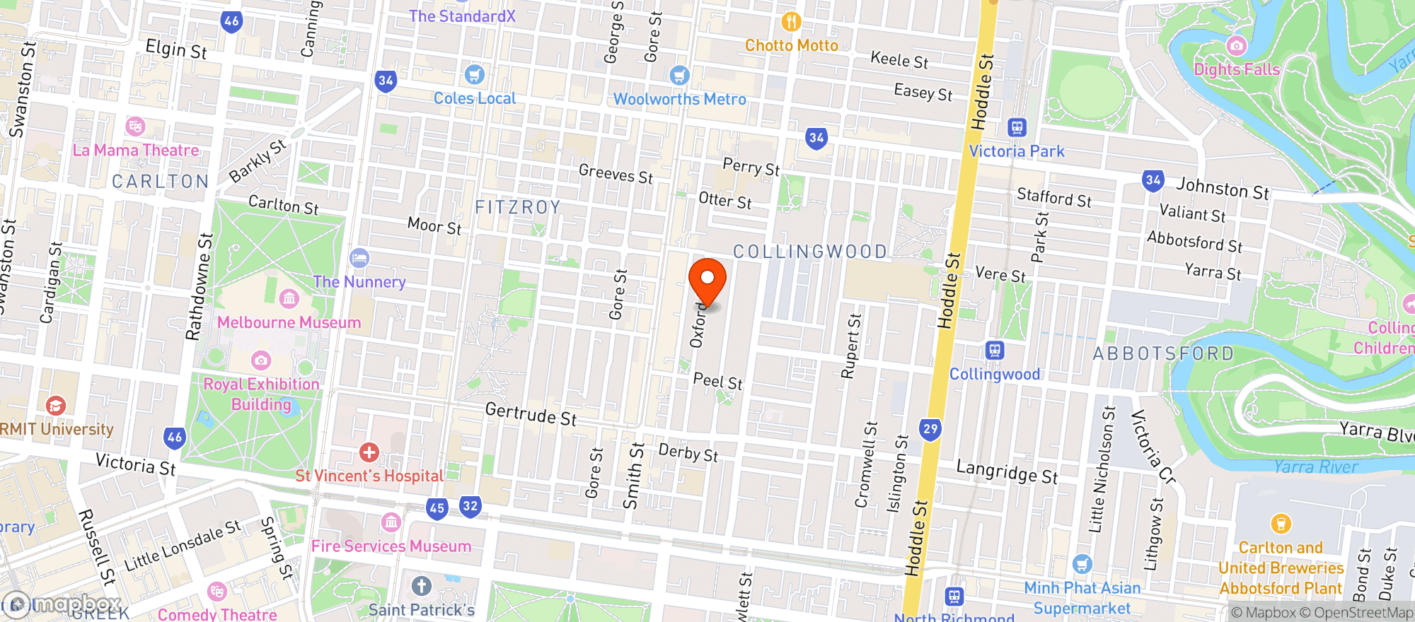 Map showing Smith + Daughters