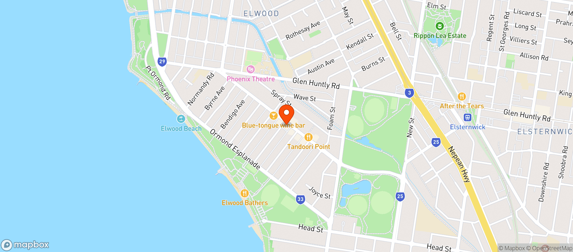 Map showing Cellarbrations Elwood