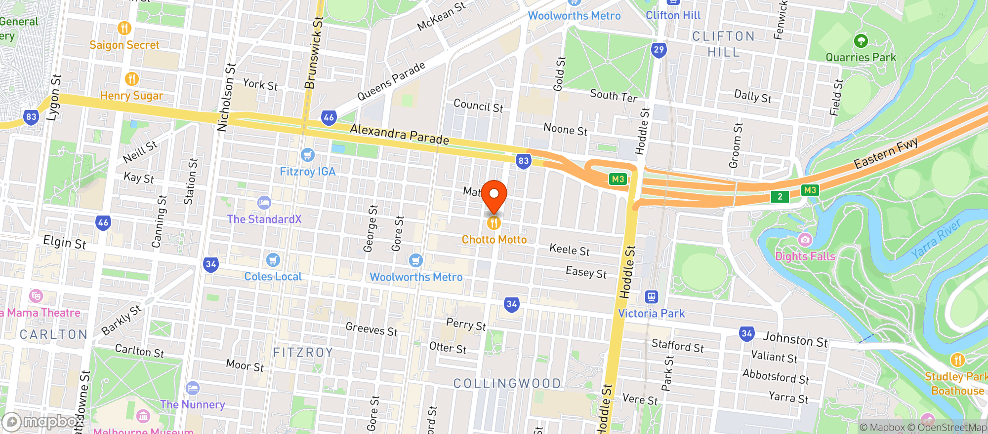 Map showing The Gem Bar & Dining Room