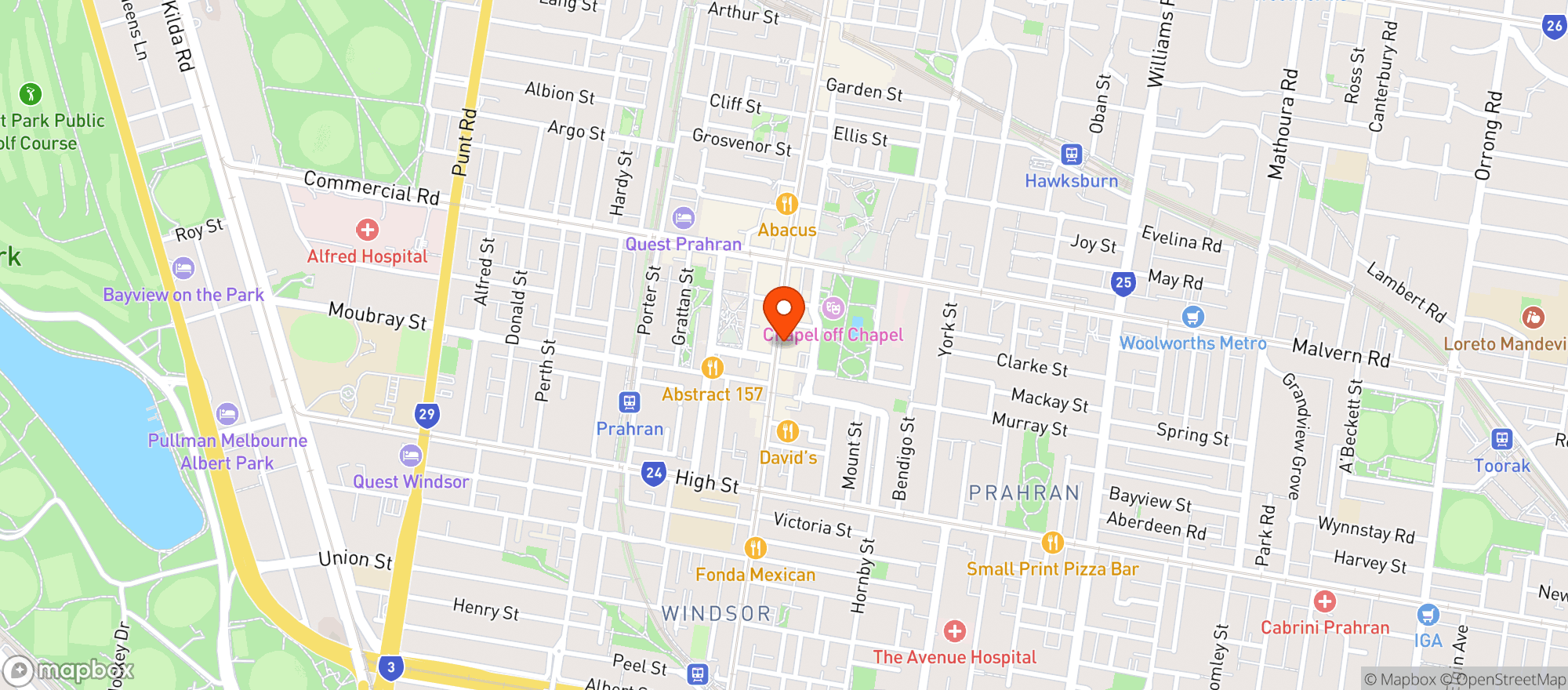 Map showing Prahran Arcade DM - 3252