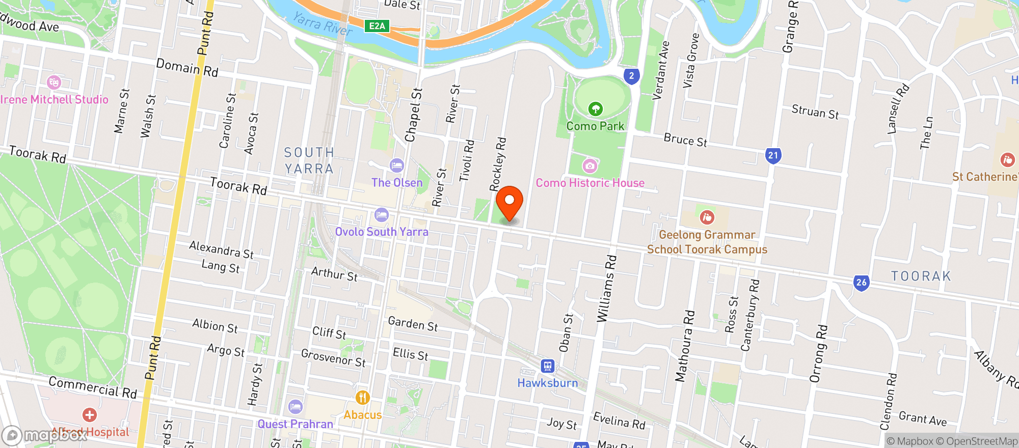 Map showing Liquorland South Yarra