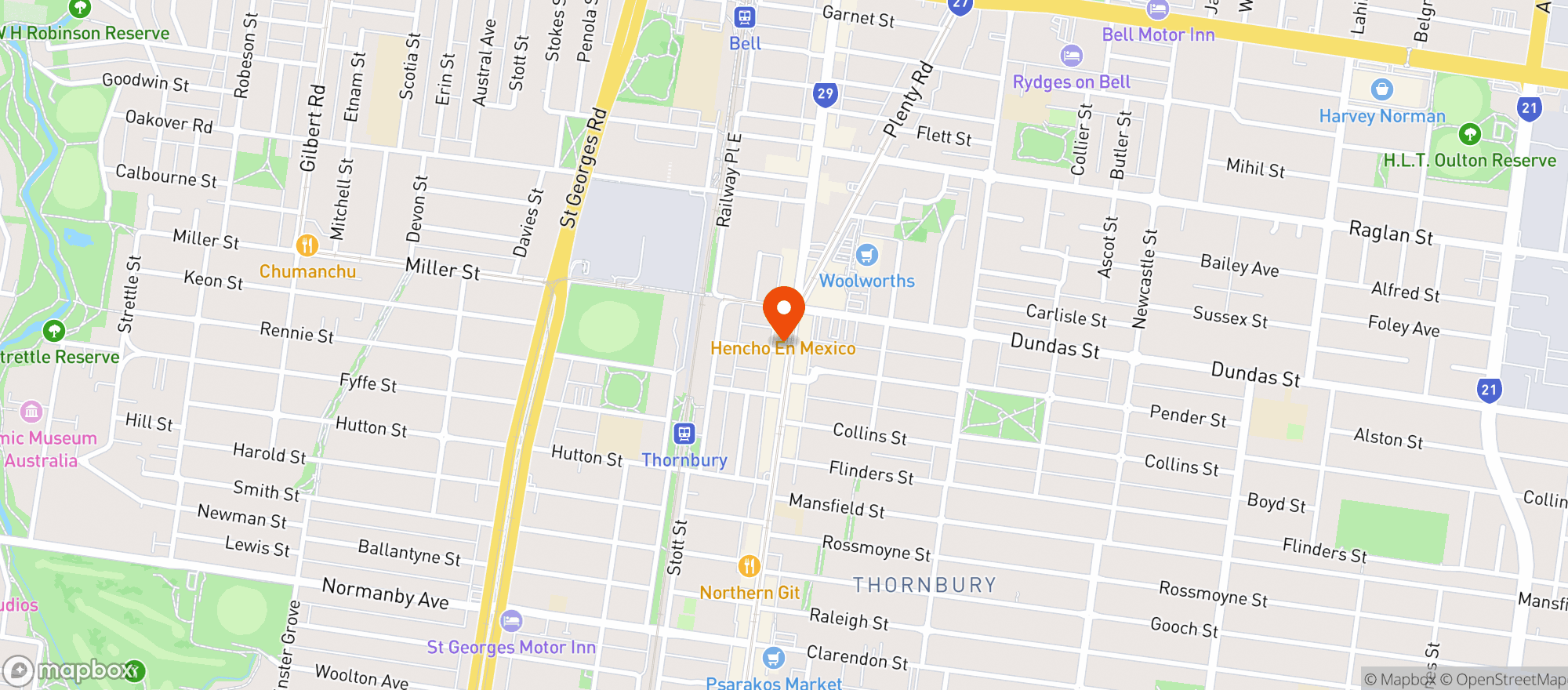 Map showing Peaches Wine Bar