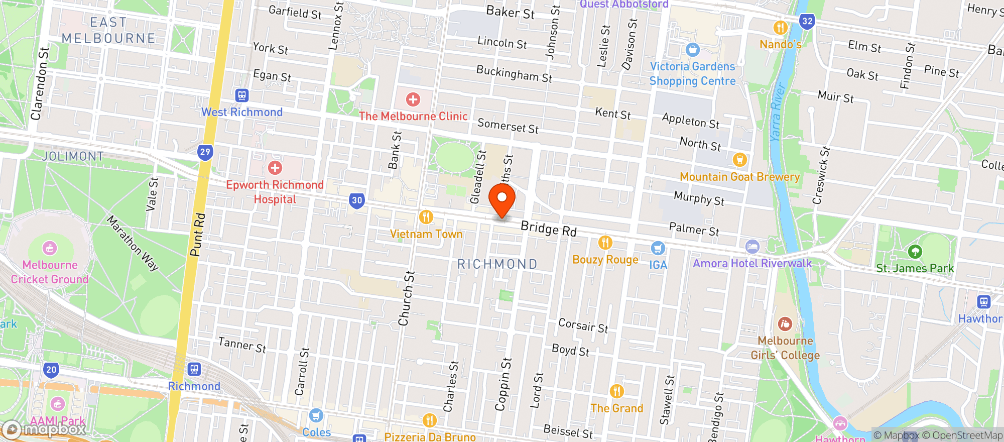 Map showing Richmond (VIC) Dan Murphys