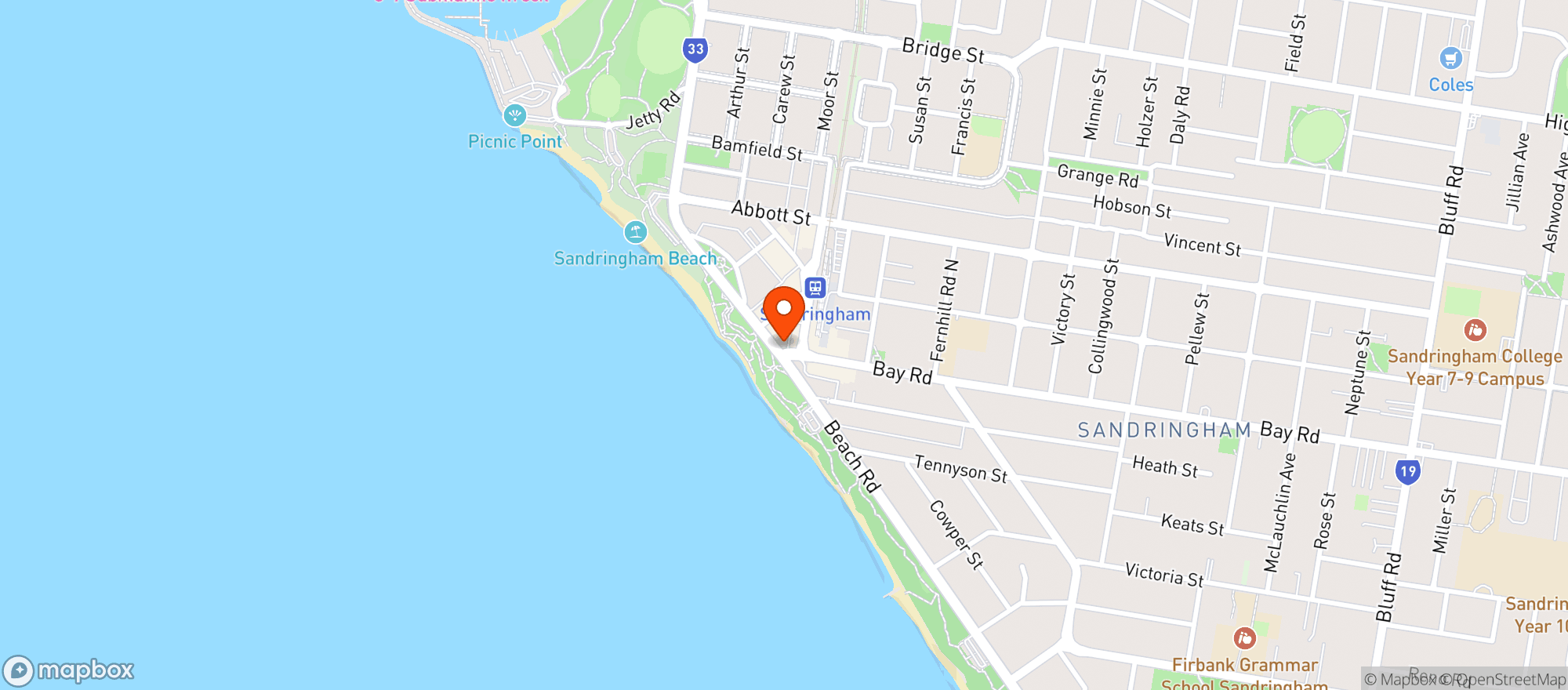 Map showing Sandringham Drive-in BWS