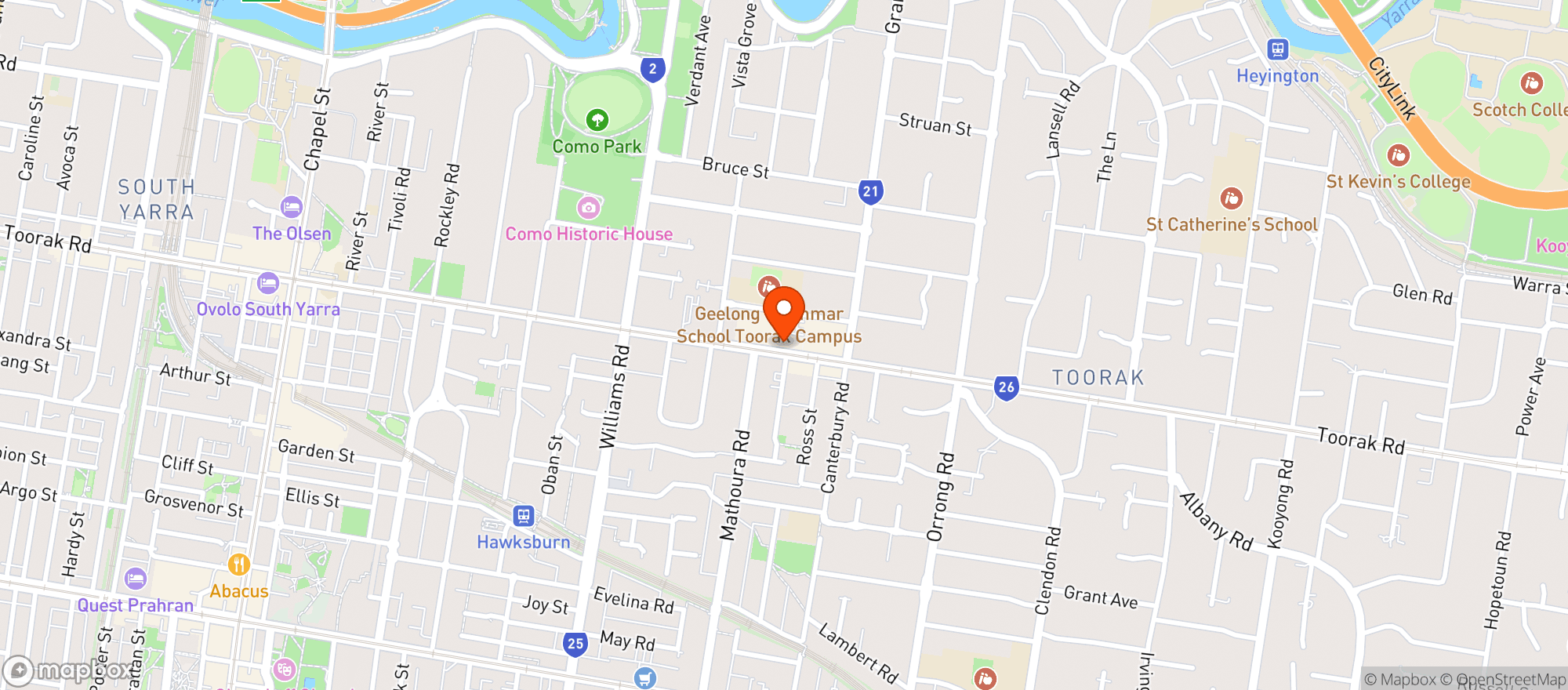 Map showing Liquorland Cellar Toorak