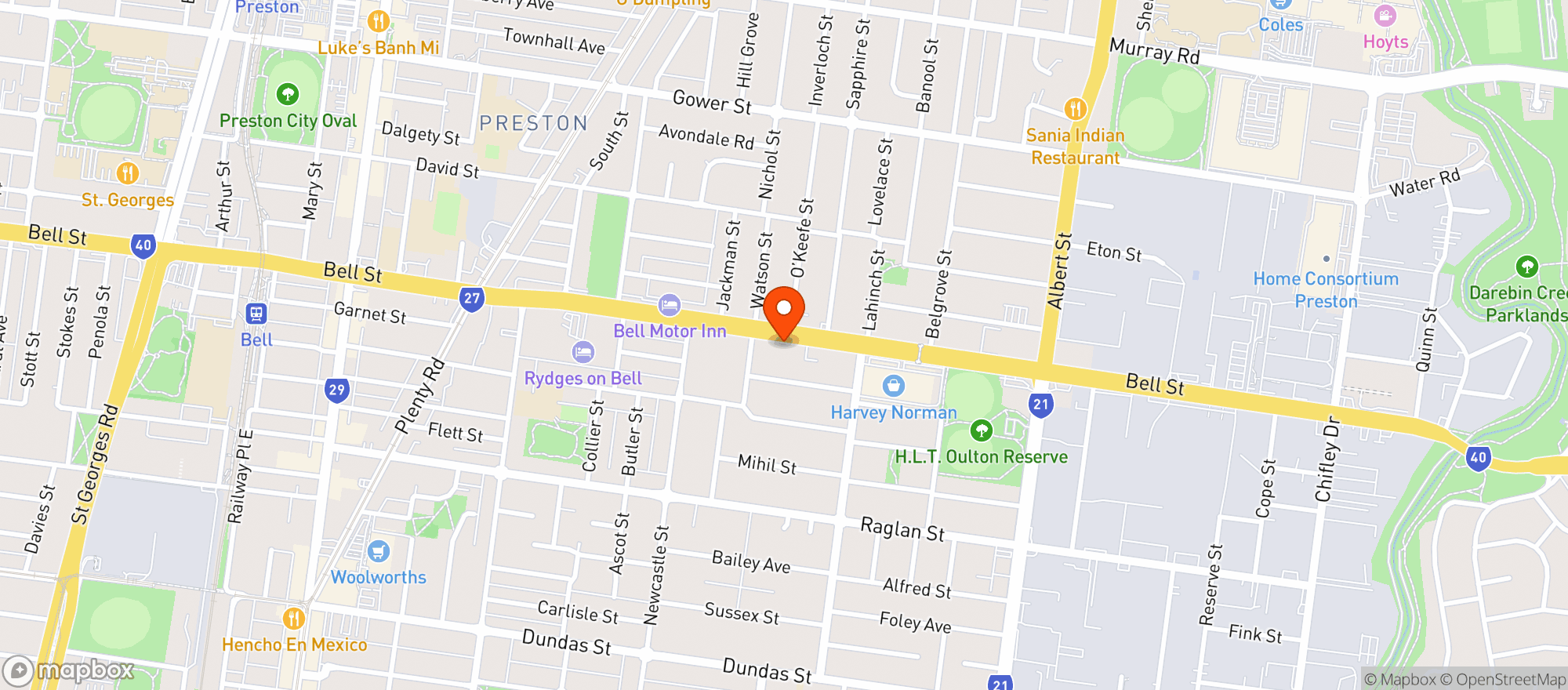 Map showing Preston Dan Murphys