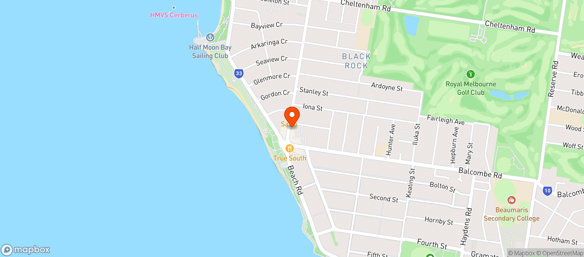 Map showing Woolworths Metro - Black Rock Metro
