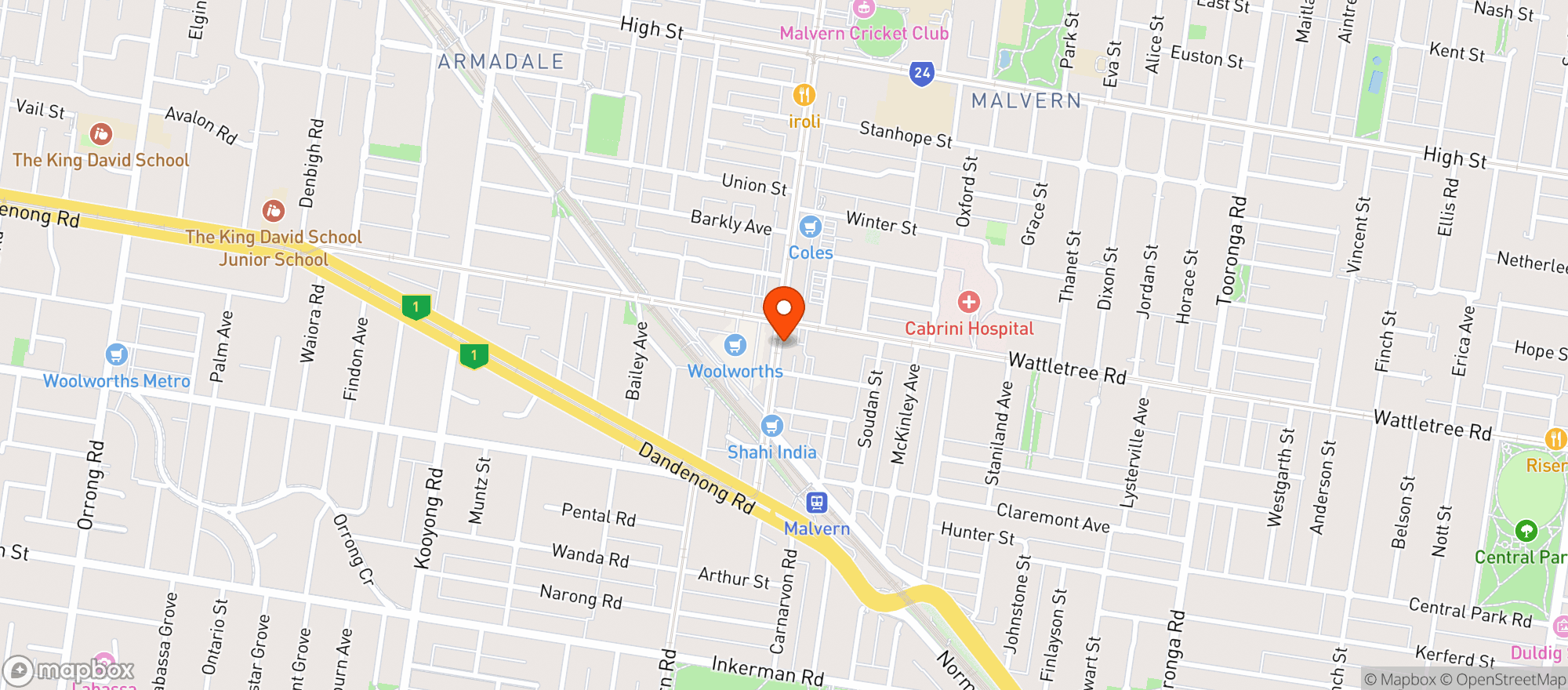 Map showing Wholefoods Warehouse