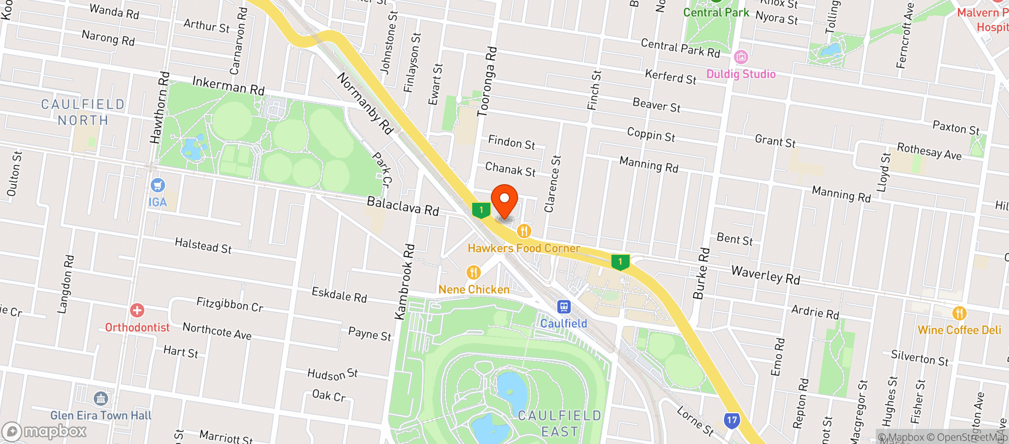 Map showing Malvern East Dan Murphys
