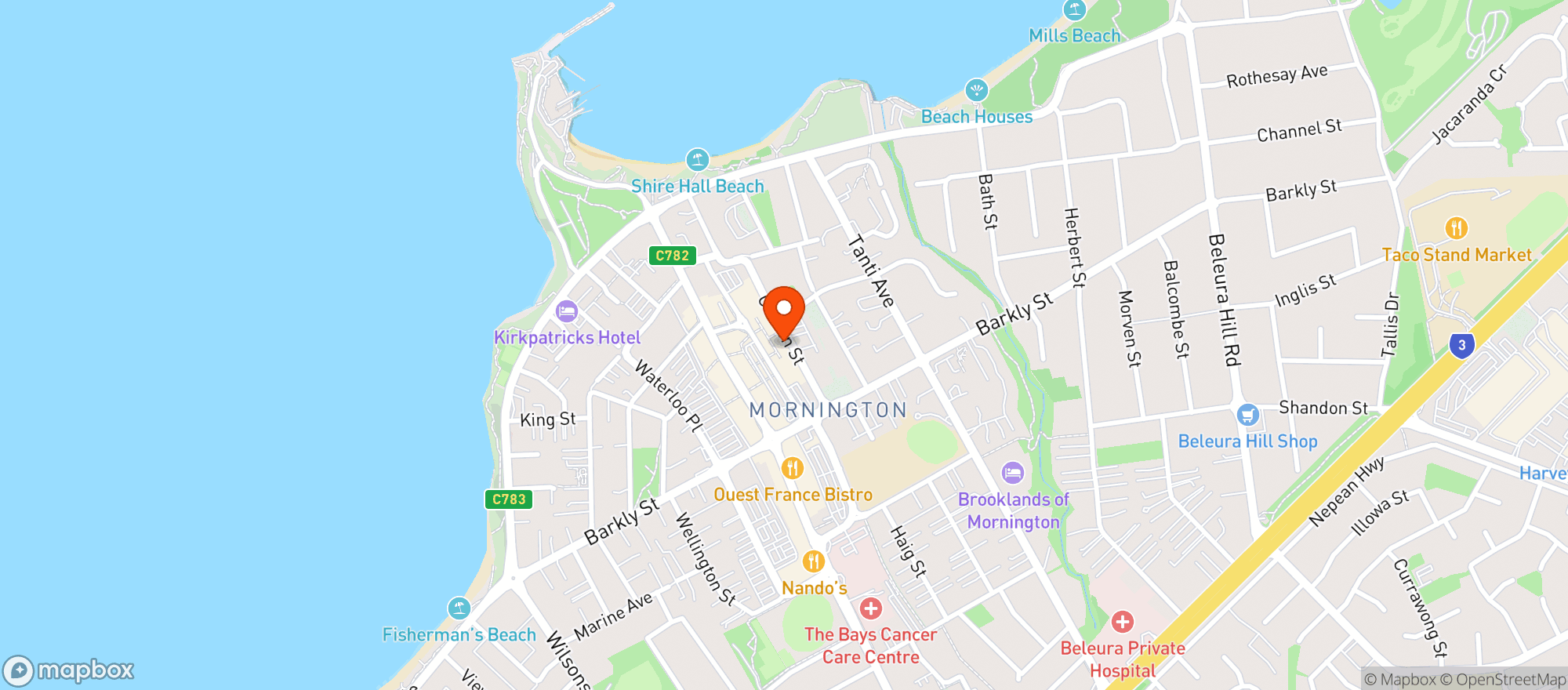Map showing Mornington BWS