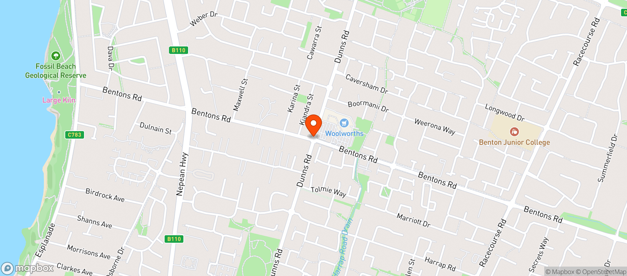 Map showing Mornington East Dan Murphys