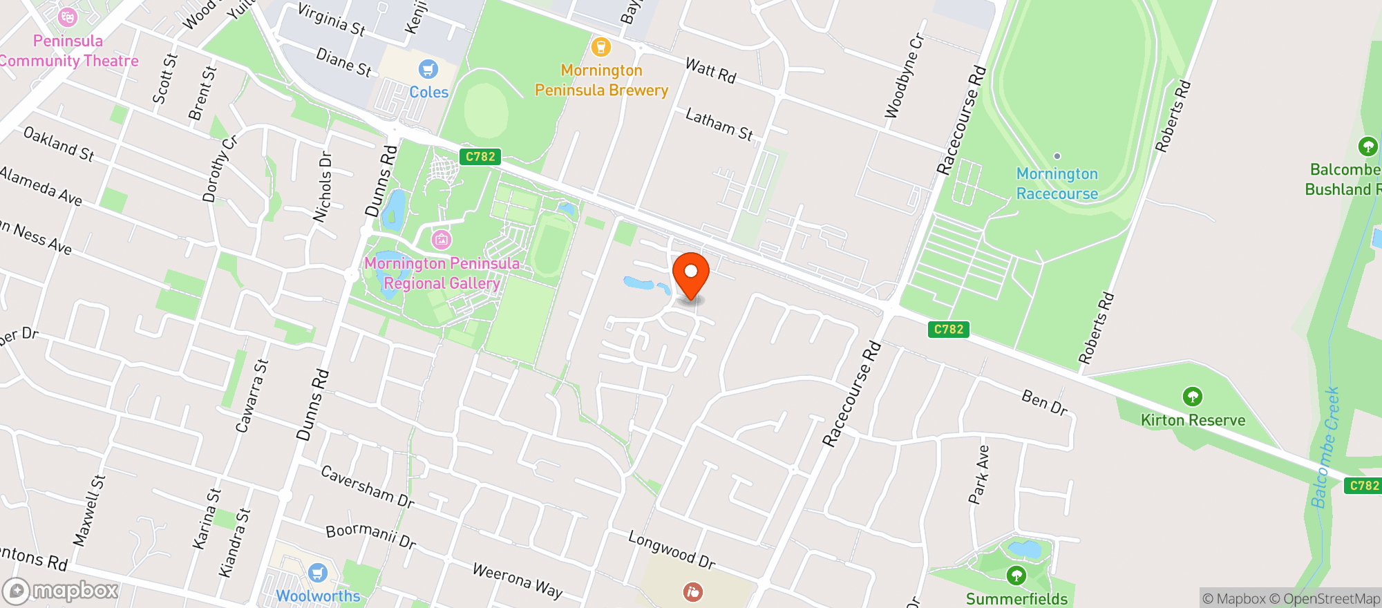 Map showing Liquorland Mornington Tyabb Road