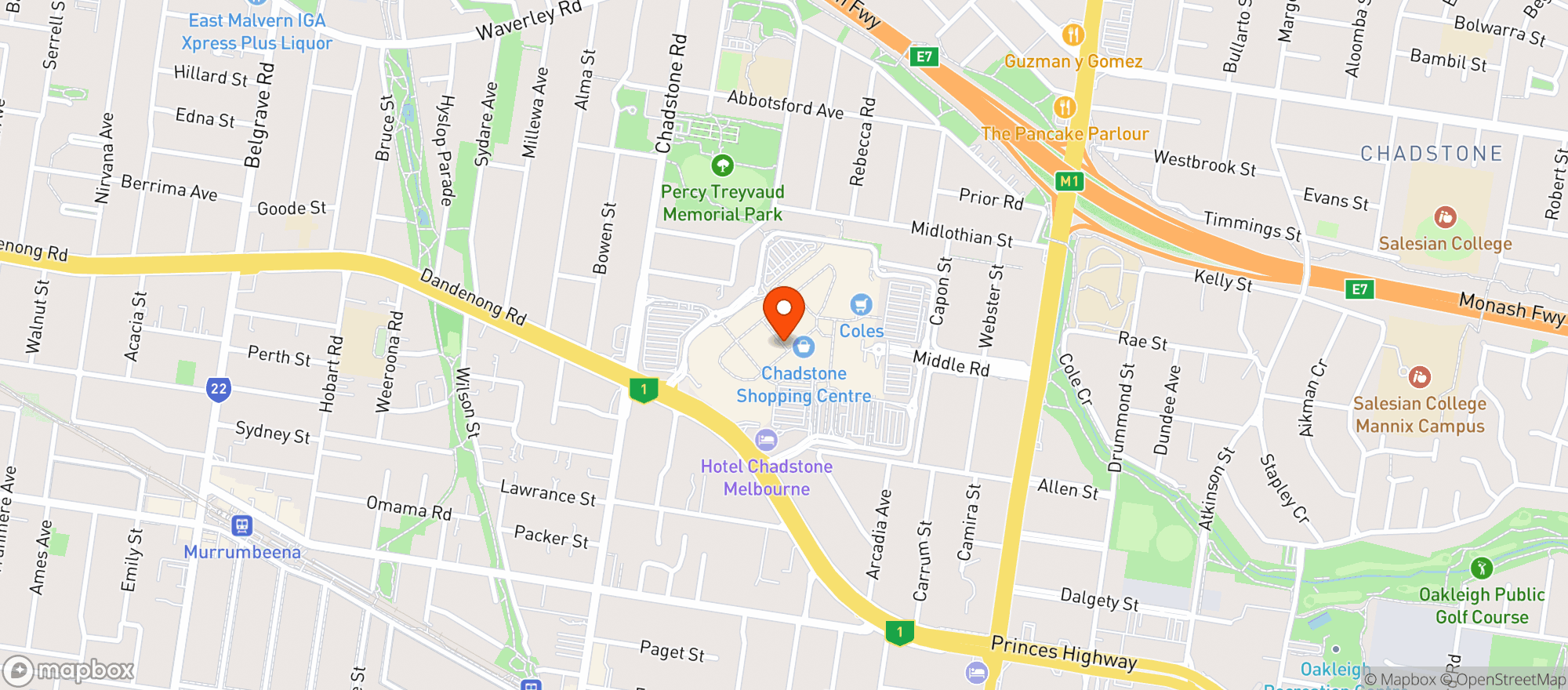 Map showing Liquorland Chadstone