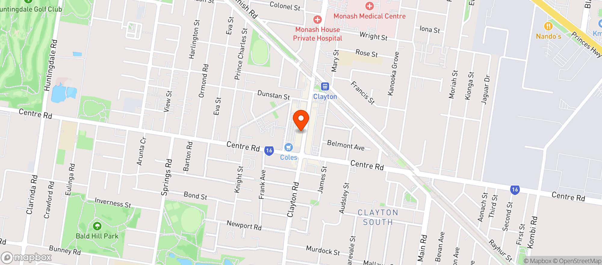 Map showing The Bottle-O (Clayton)