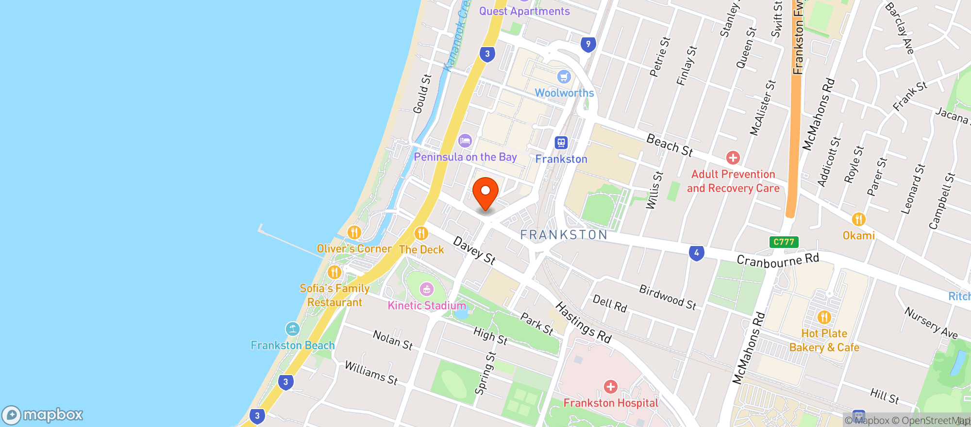 Map showing Commonfolk Frankston