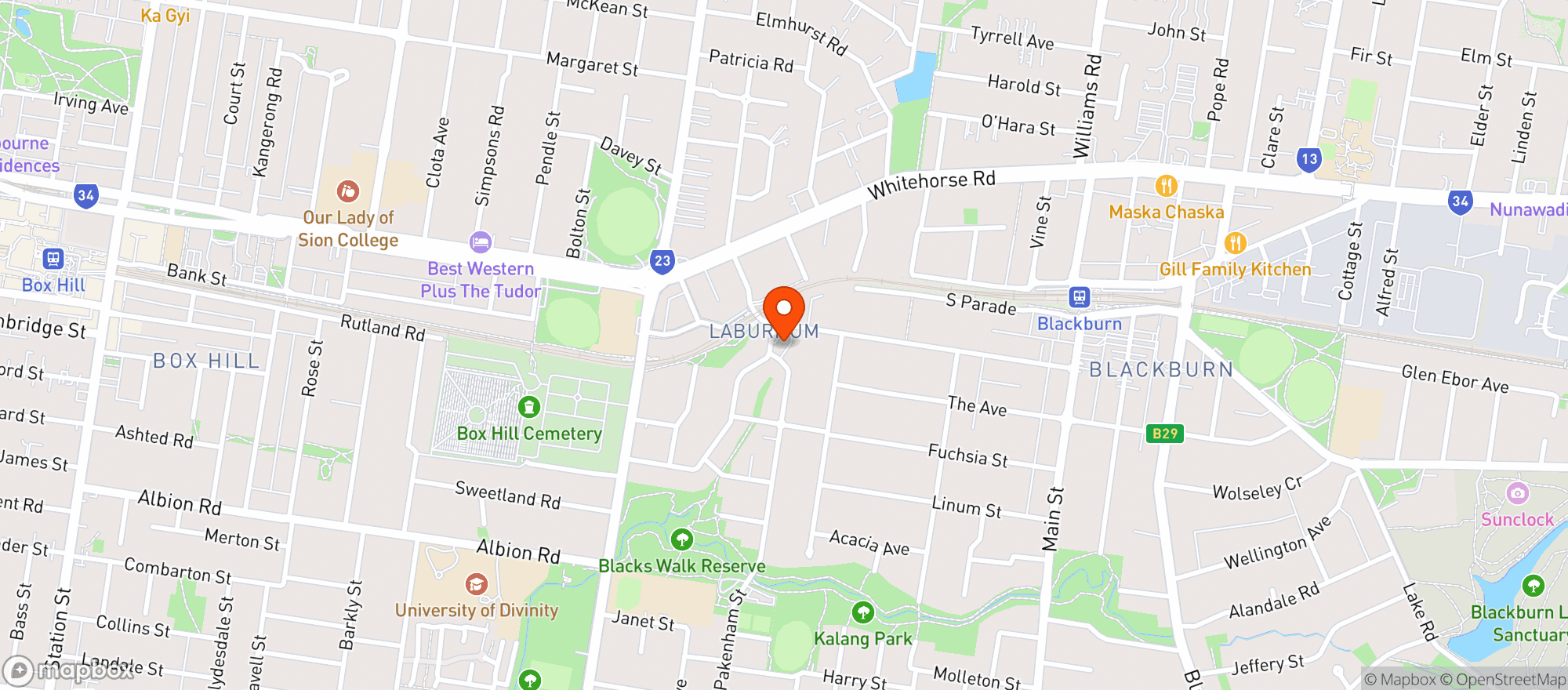 Map showing IGA Local Grocer Laburnum