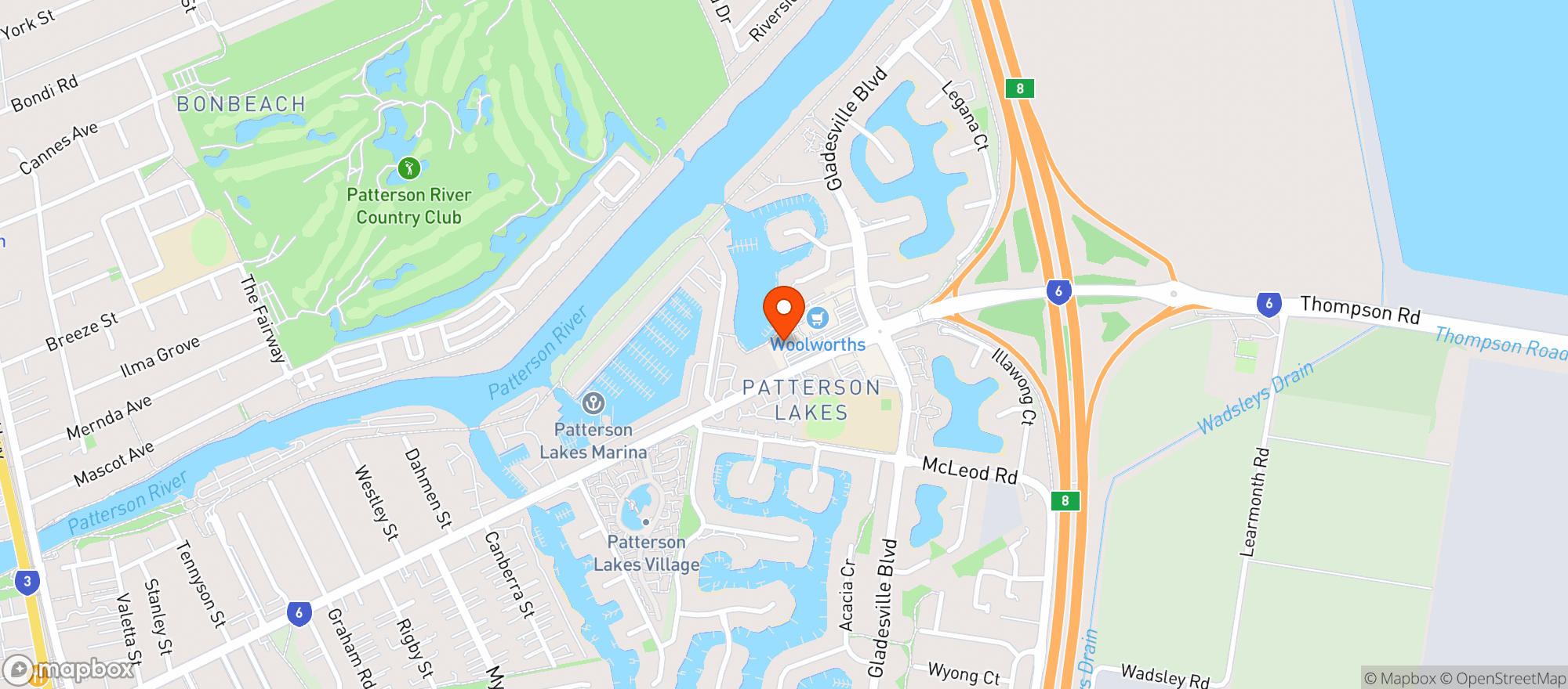 Map showing Beer and Wine Co