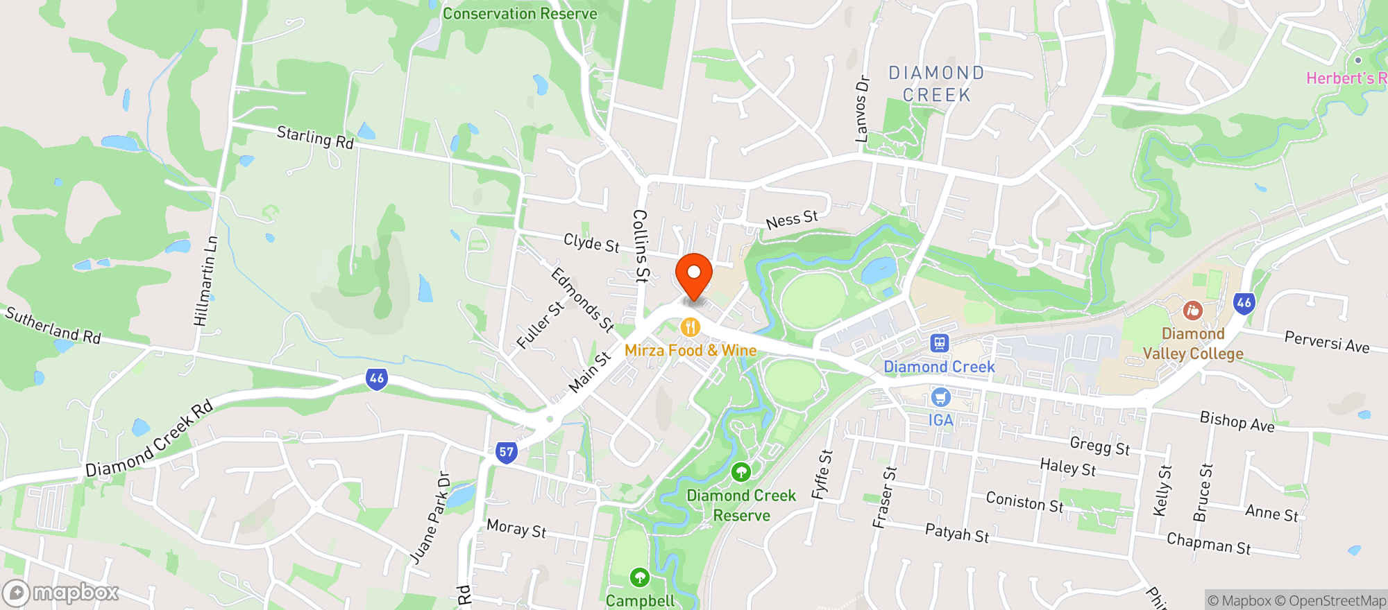 Map showing Wine Cellars & Providore