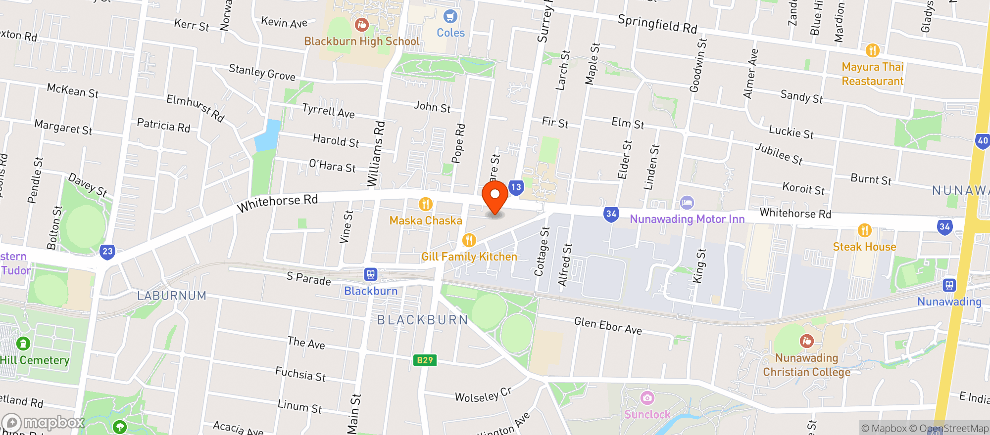 Map showing Jefferies Liquor Blackburn