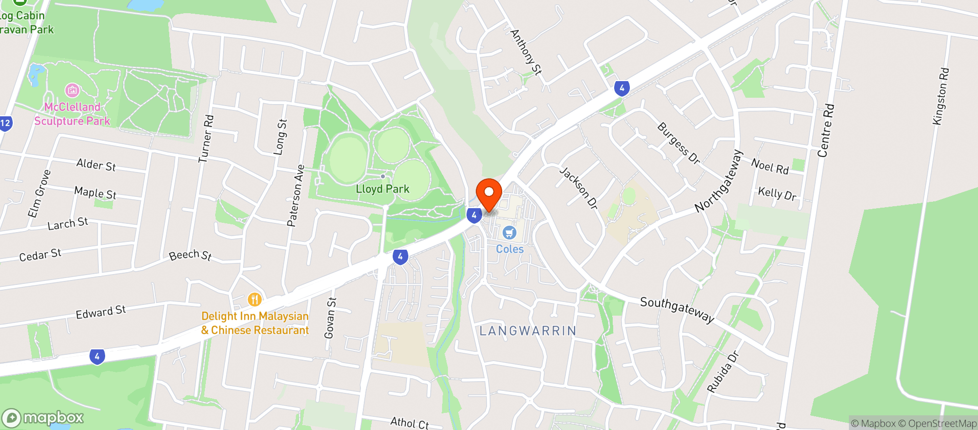 Map showing Liquorland Langwarrin
