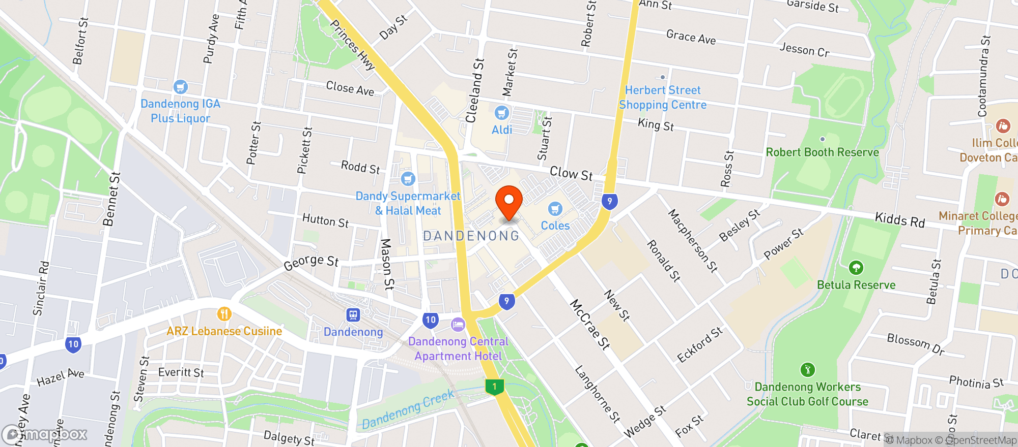 Map showing Liquorland Dandenong Plaza Store