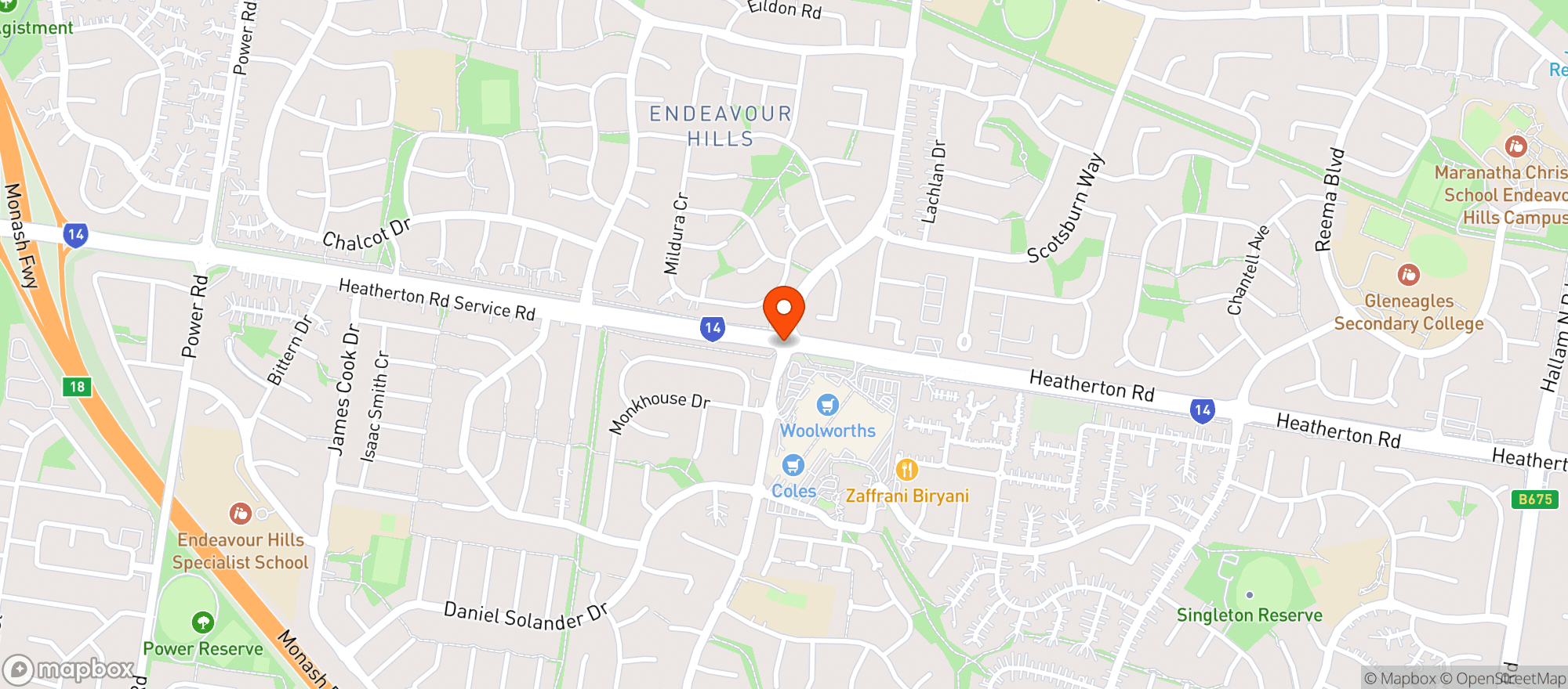 Map showing Liquorland Endeavour Hills
