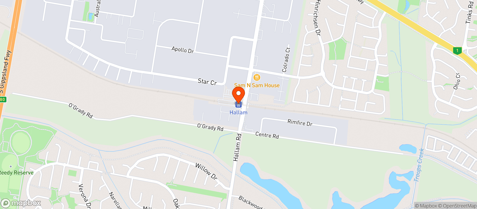 Map showing Liquorland Hallam