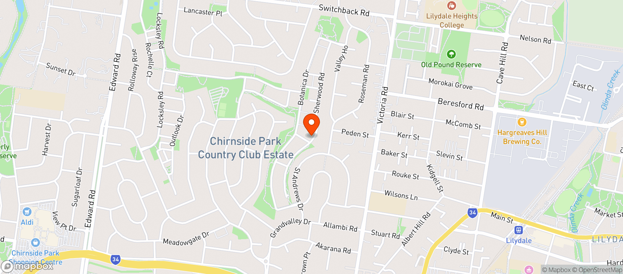 Map showing Chirnside Park Dan Murphys