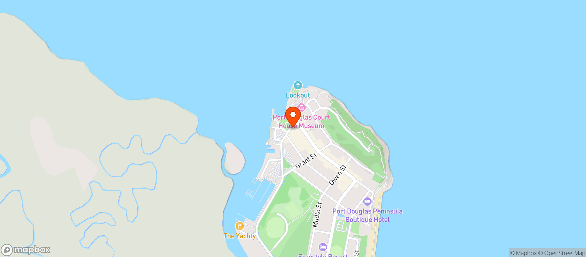 Map showing Court House Hotel