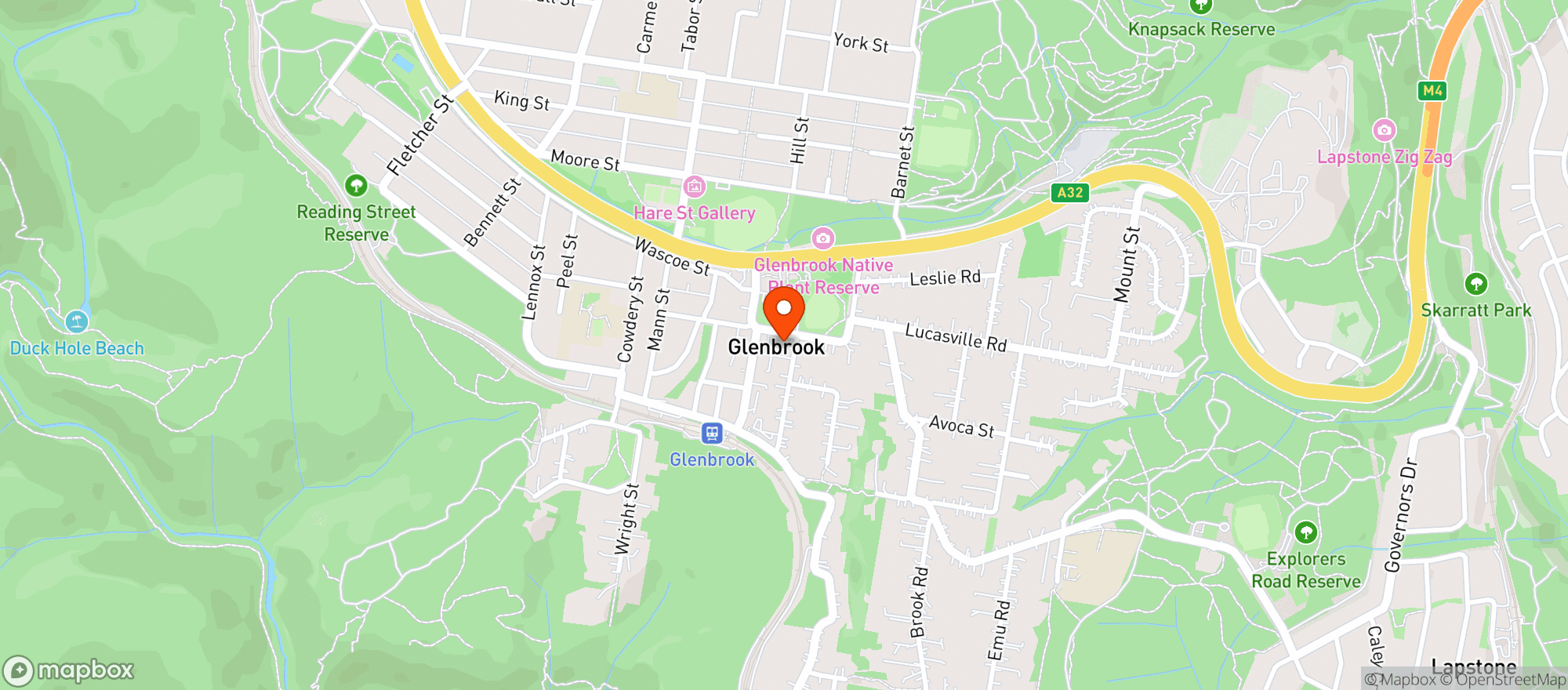 Map showing Murray's Porters Liquor Glenbrook