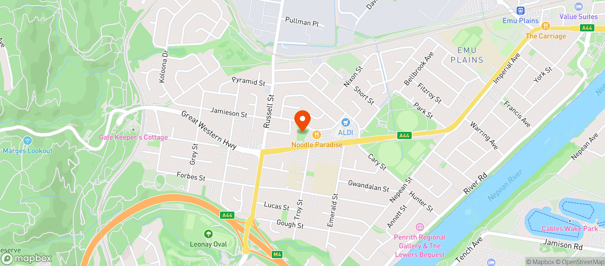 Map showing Emu Plains Dan Murphys