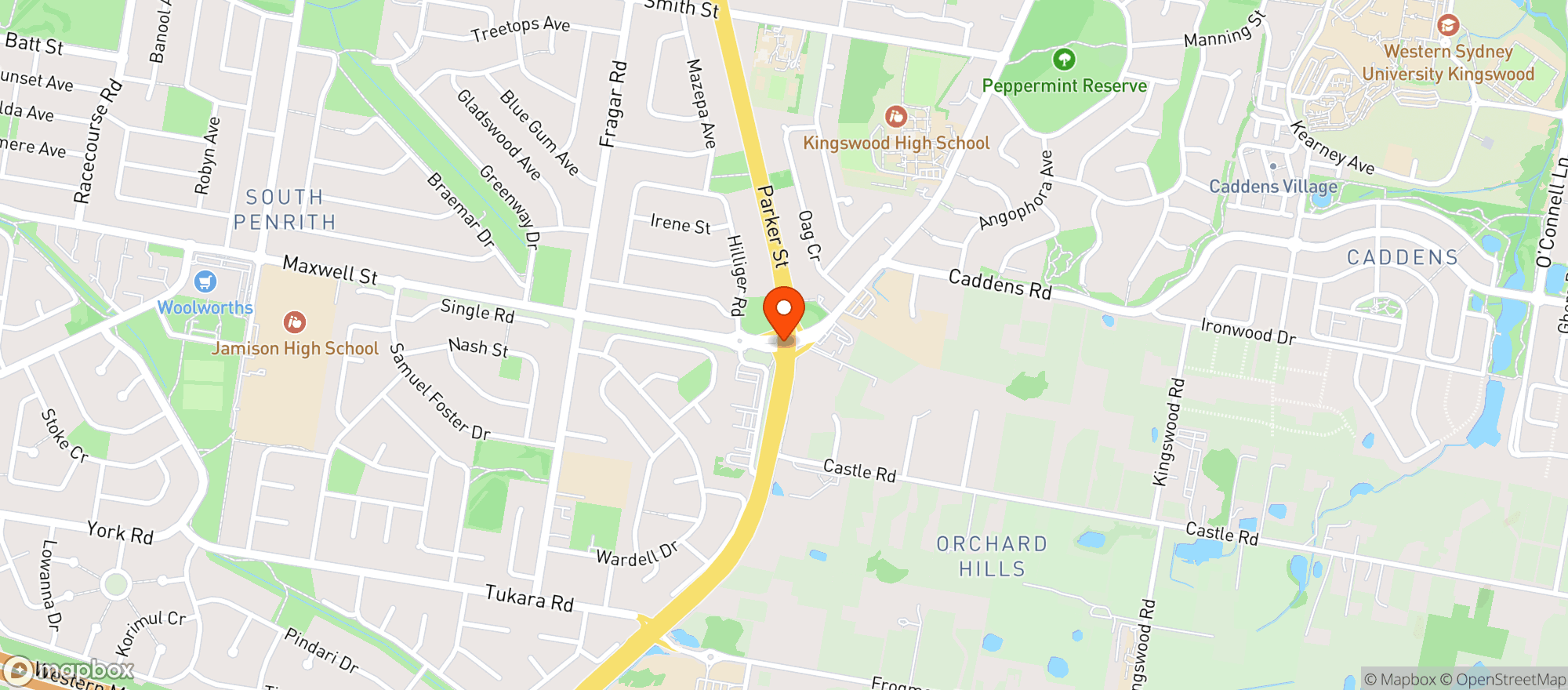 Map showing Penrith Dan Murphys