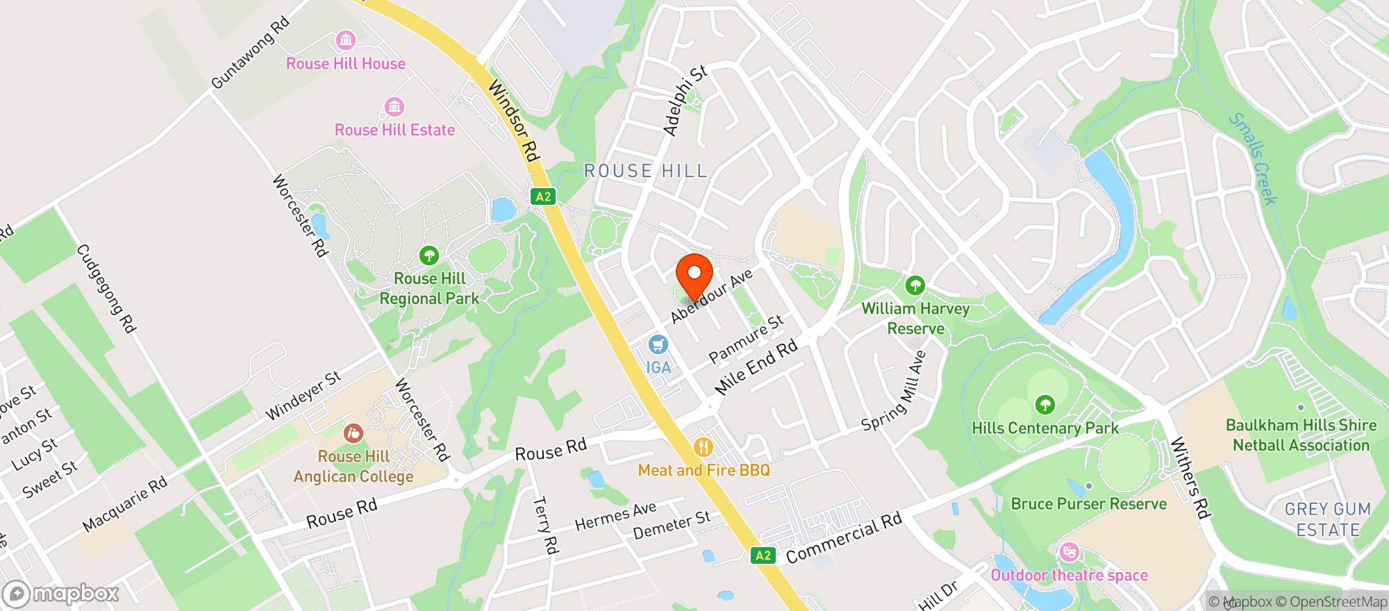 Map showing Harrys Liquor Rouse Hill