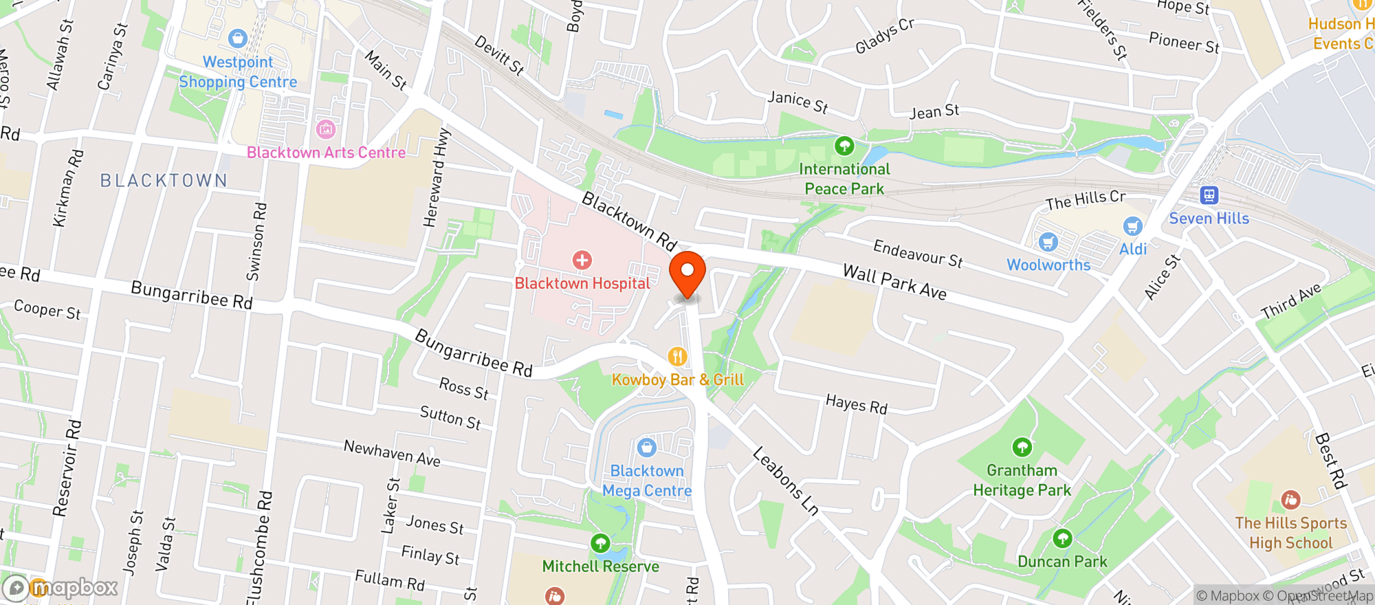 Map showing Blacktown Dan Murphys